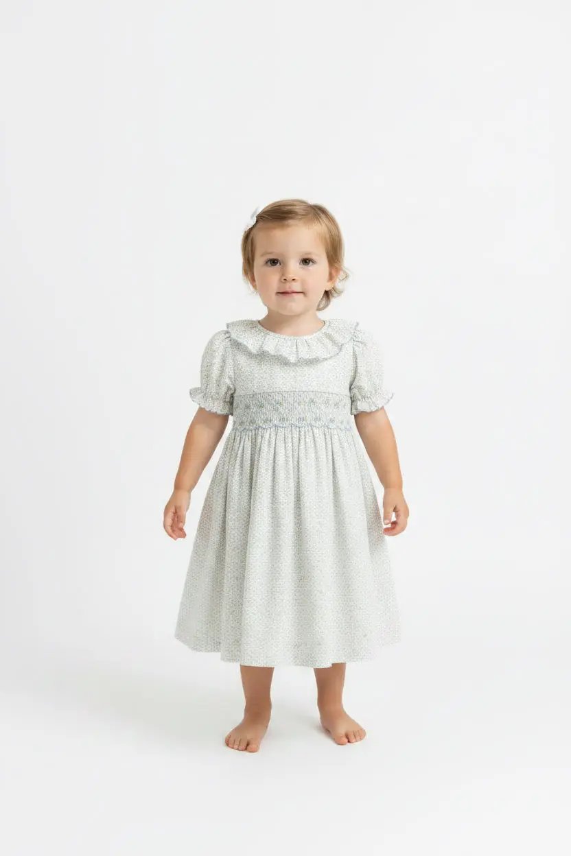 Luli & Me Girls Forest Fairy Smocked Dress - Blue by Luli & Me