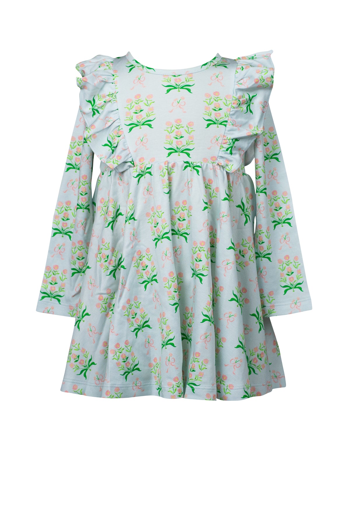 Pre-Order: Proper Peony Pima Girls Blue Floral Margot Twirl Dress