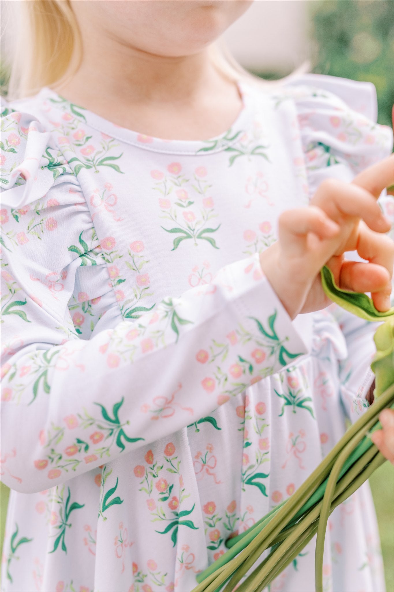 Pre-Order: Proper Peony Pima Girls Blue Floral Margot Twirl Dress