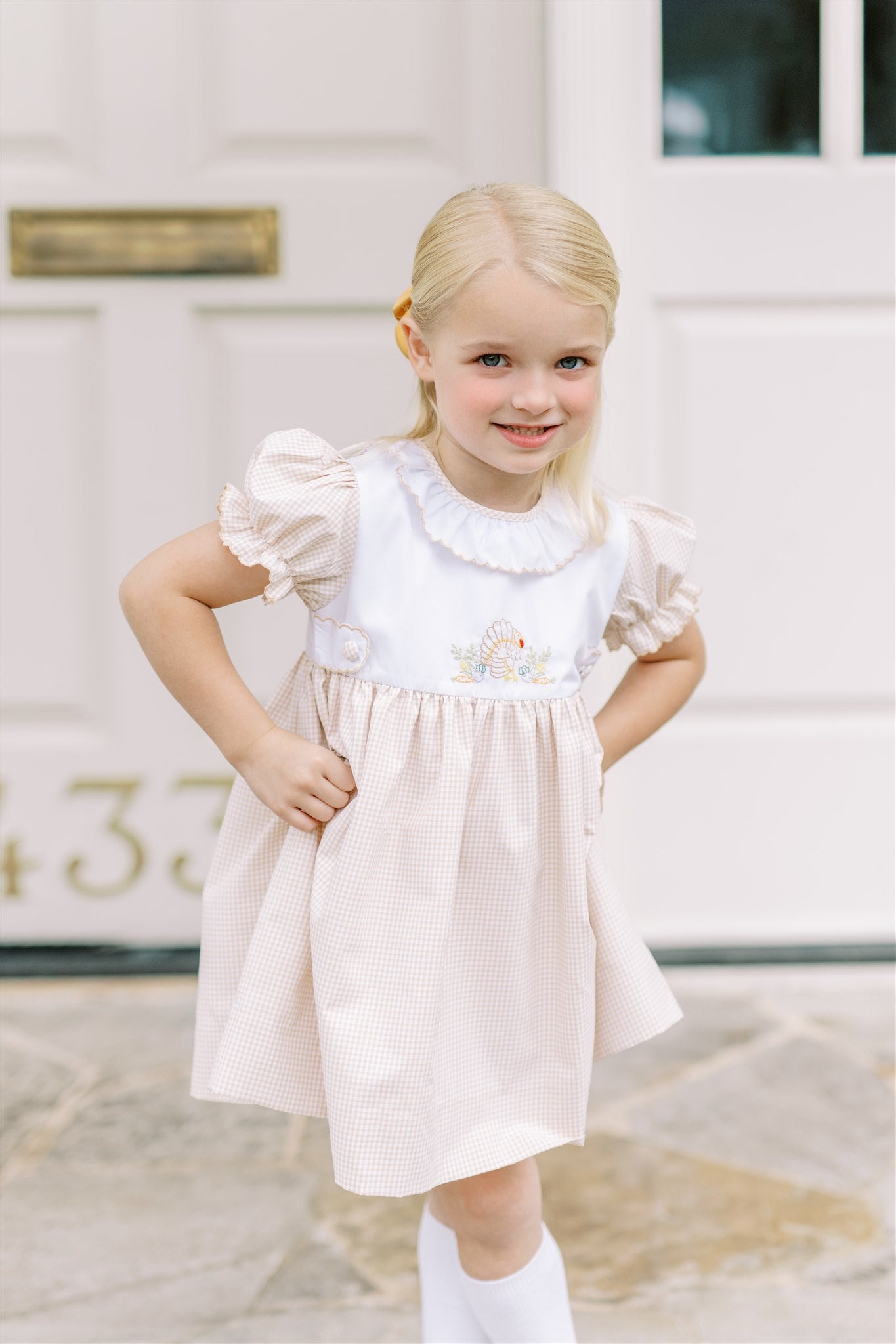 Proper Peony Girls Mayflower Thanksgiving Turkey Dress