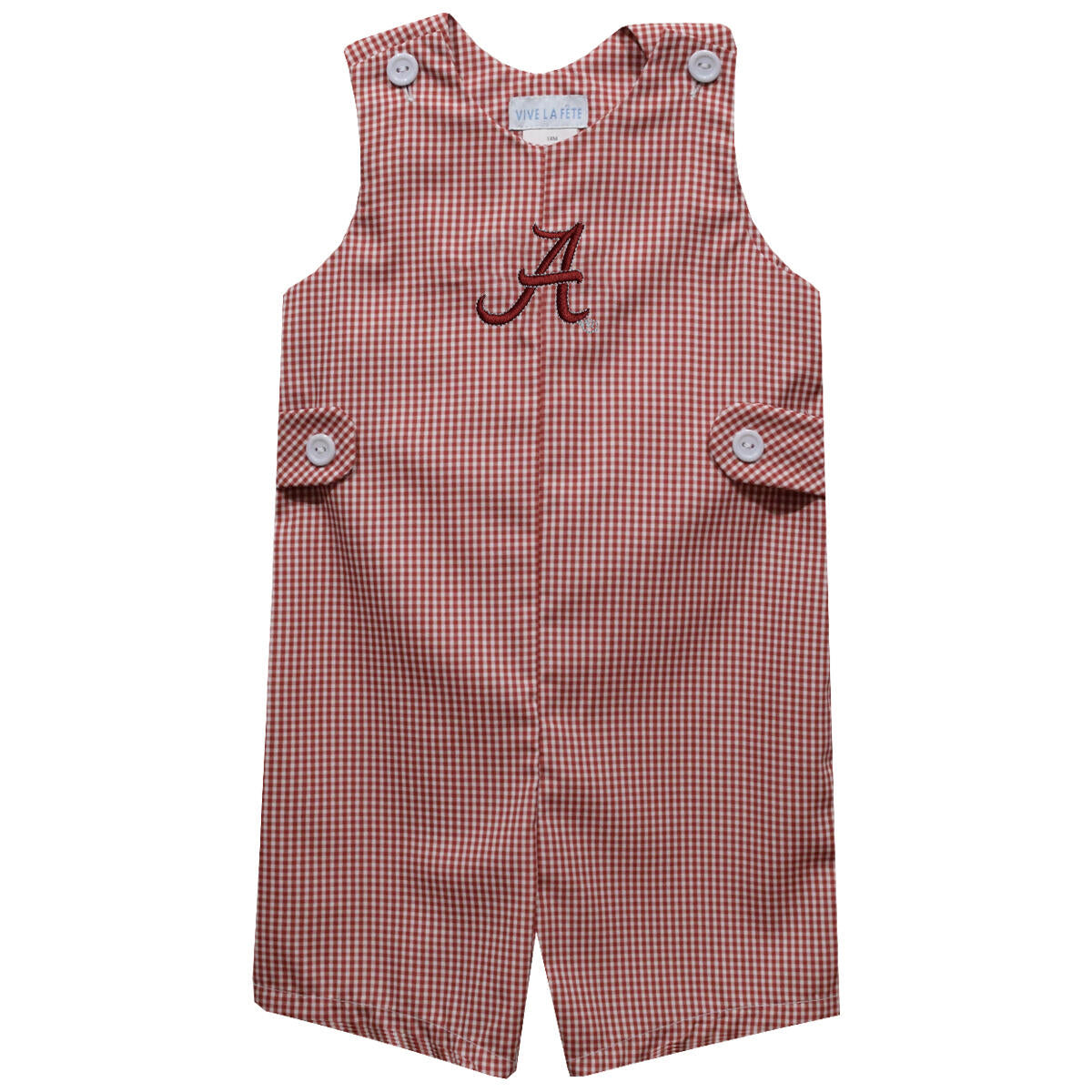 Vive la Fete Boys Embroidered Red Gingham Jon Jon - Alabama Crimson Tide