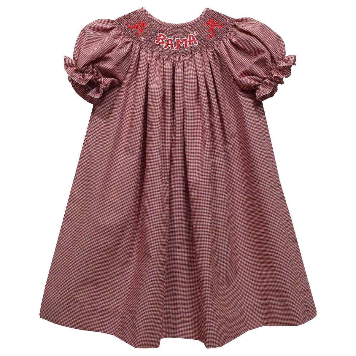 Vive la Fete Girls Smocked Red Gingham Bishop Dress Alabama