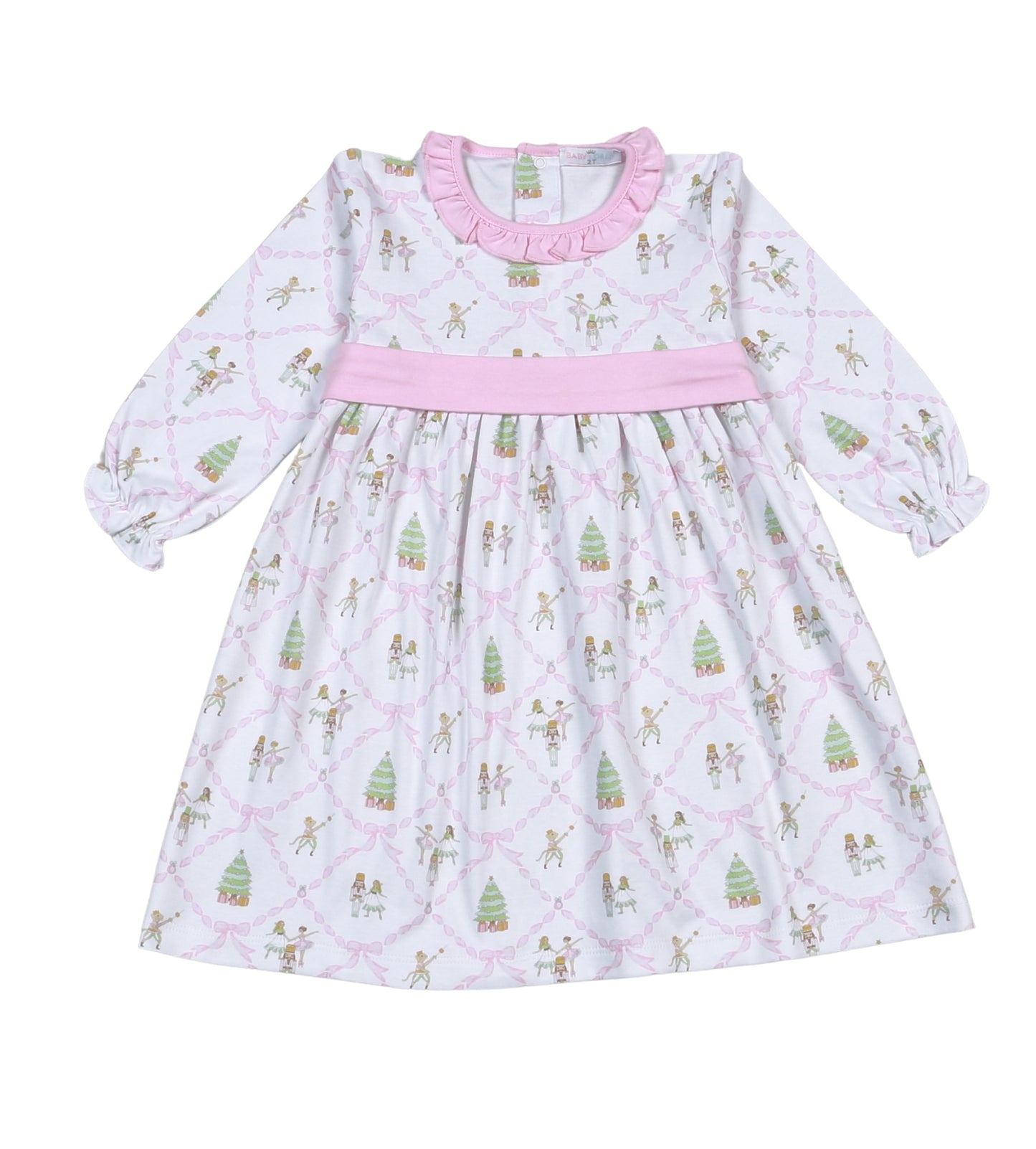 Baby Loren Girls Pink Christmas Nutcrackers Dress by Baby Loren