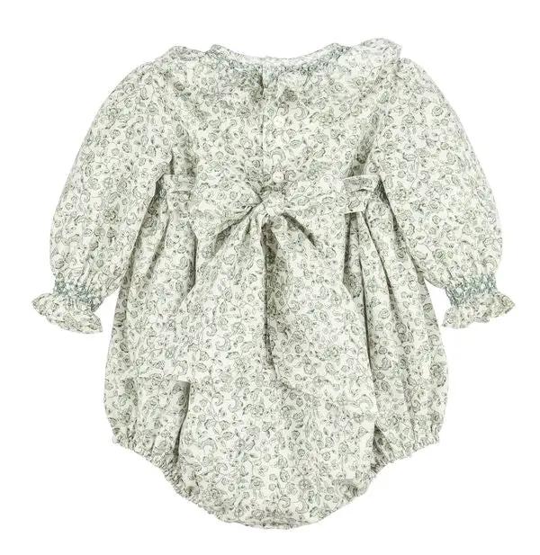 Sophie & Lucas Girls Green Heirloom Floral Bubble