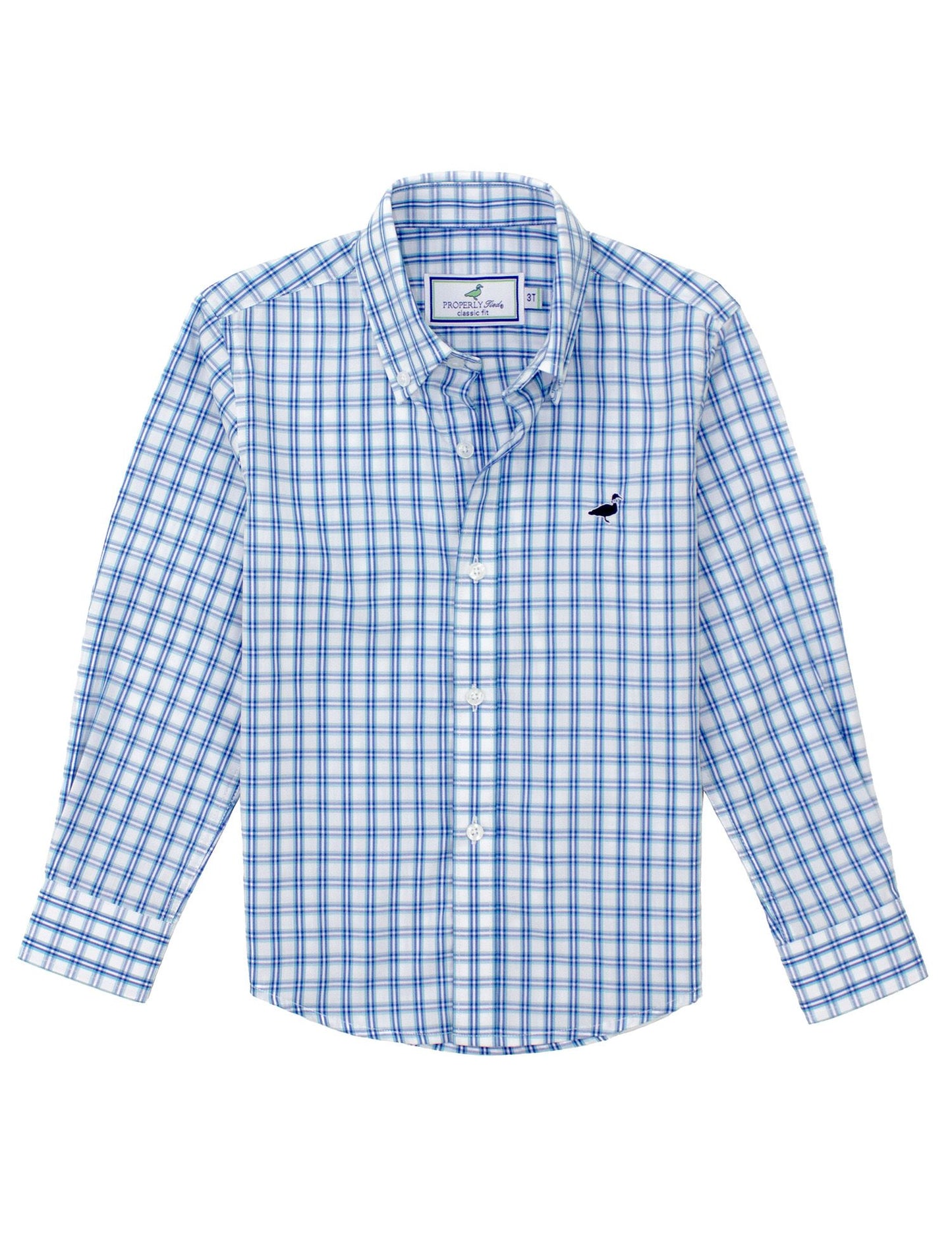 Properly Tied Boys Seasonal Sportshirt - Sailfish Blue Plaid by Properly Tied