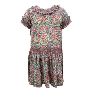 Percy & Tyne Girls Fall Floral Titania Dress - Smocked Waist & Collar by Percy & Tyne