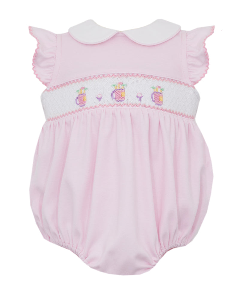 Petit Bebe Knits Baby Girls Pink Bubble - Smocked Golf Bags by Petit Bebe