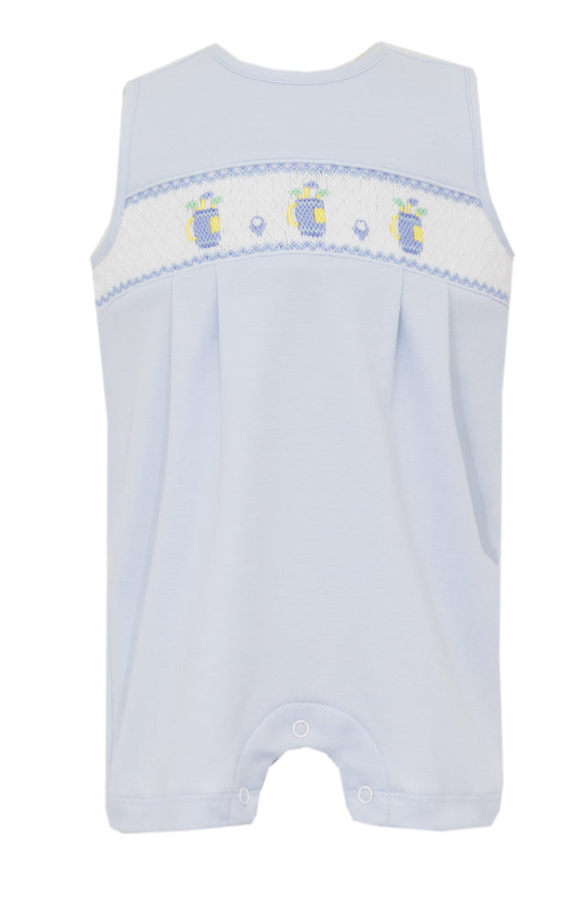 Petit Bebe Knits Boys Light Blue Jon Jon - Smocked Golf Bags