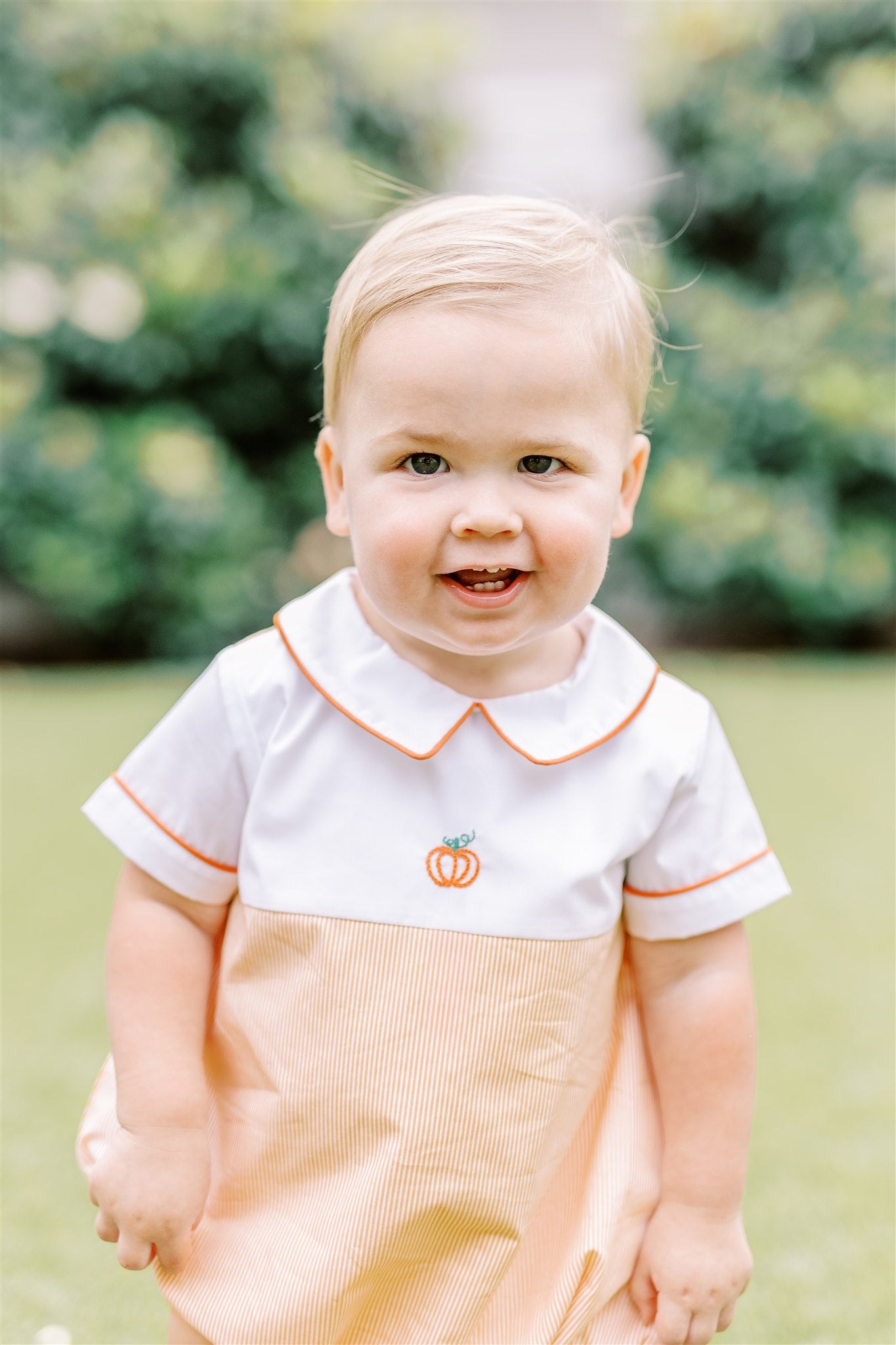 Proper Peony Baby Boys Orange Pembroke Pumpkin Bubble