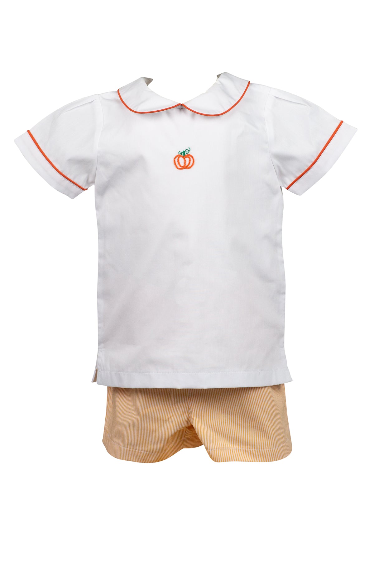 Proper Peony Toddler Boys Orange Pembroke Pumpkin Dressy Shorts Set
