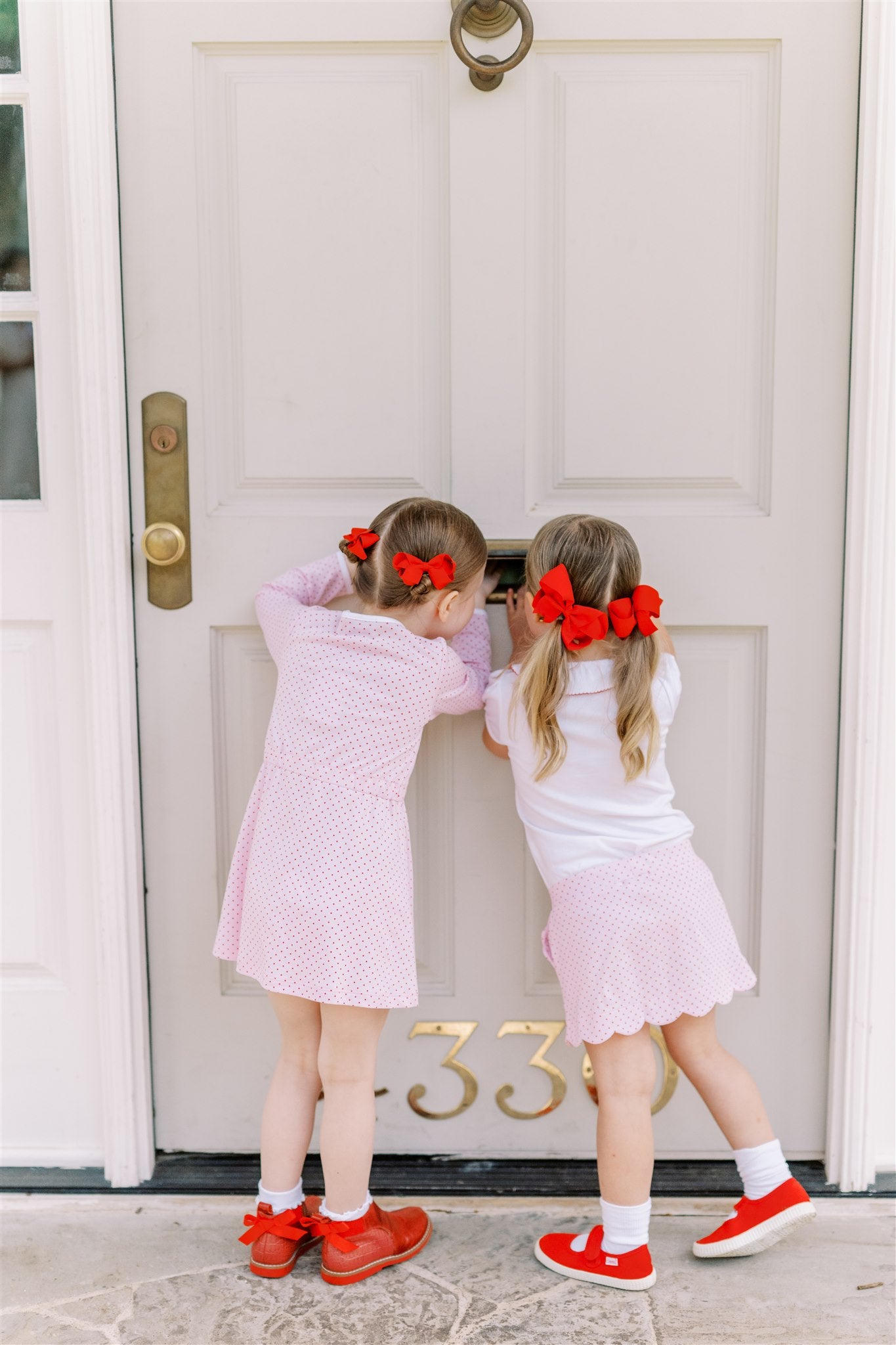 Proper Peony Pima Girls Pink / Red Dots Scallop Skort
