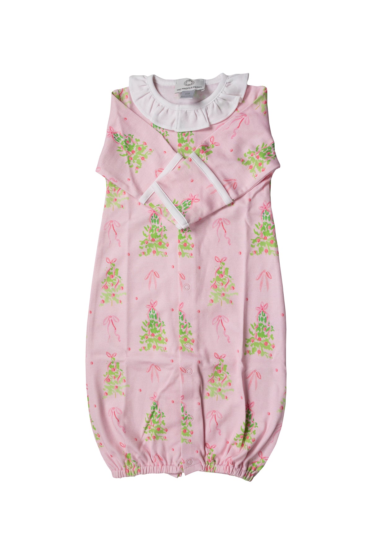 Proper Peony Baby Girls Pink Christmas Tinsel Converter Gown by Proper Peony