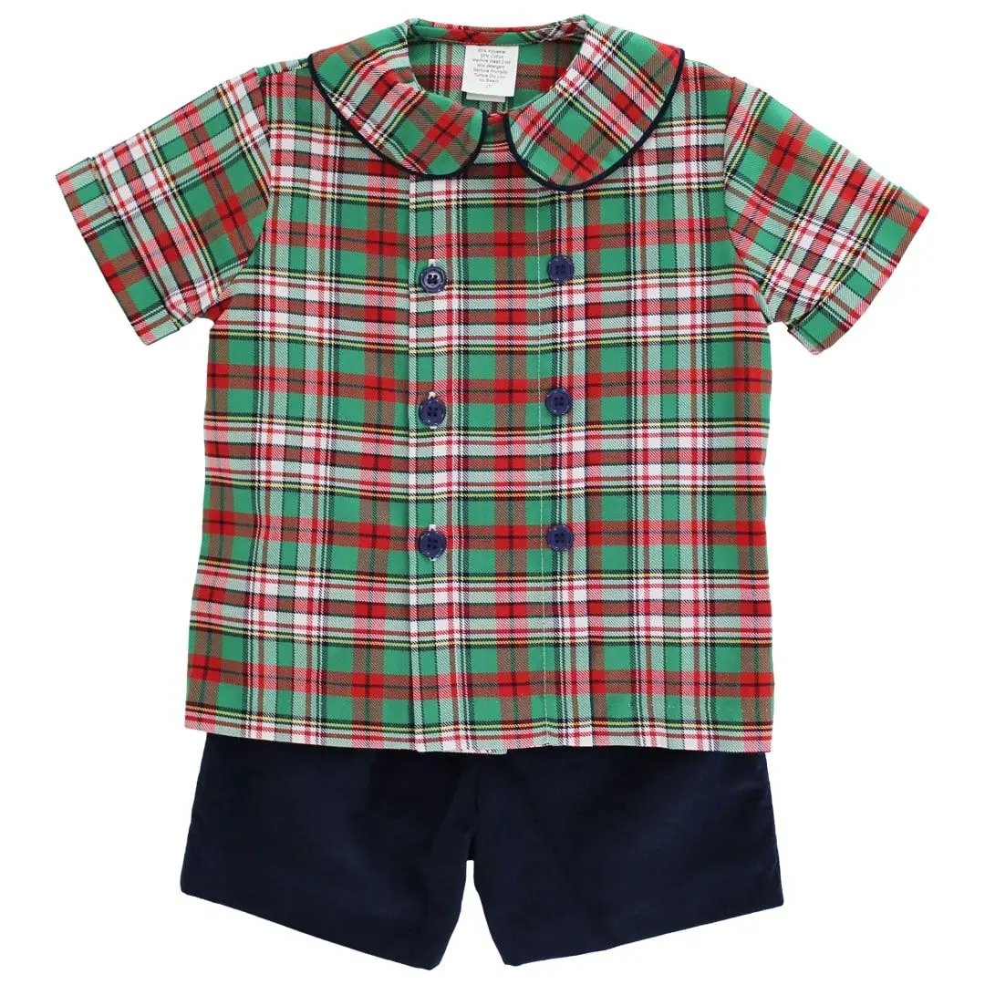 Bailey Boys Christmas Plaid Short Set by Bailey Boys