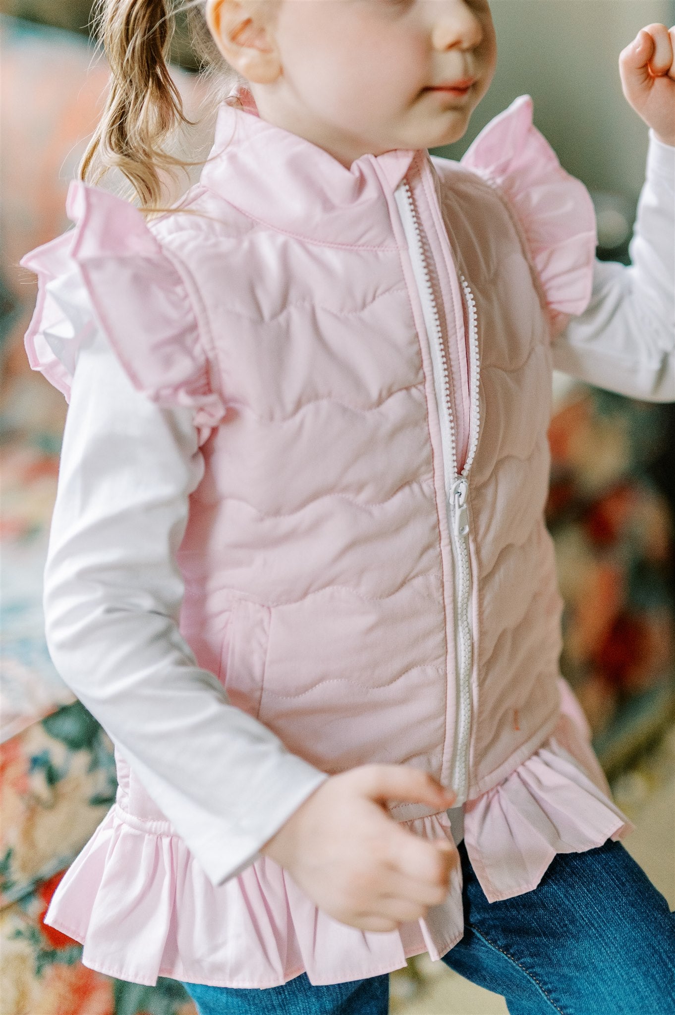Proper Peony Girls Pink Puffer Vest