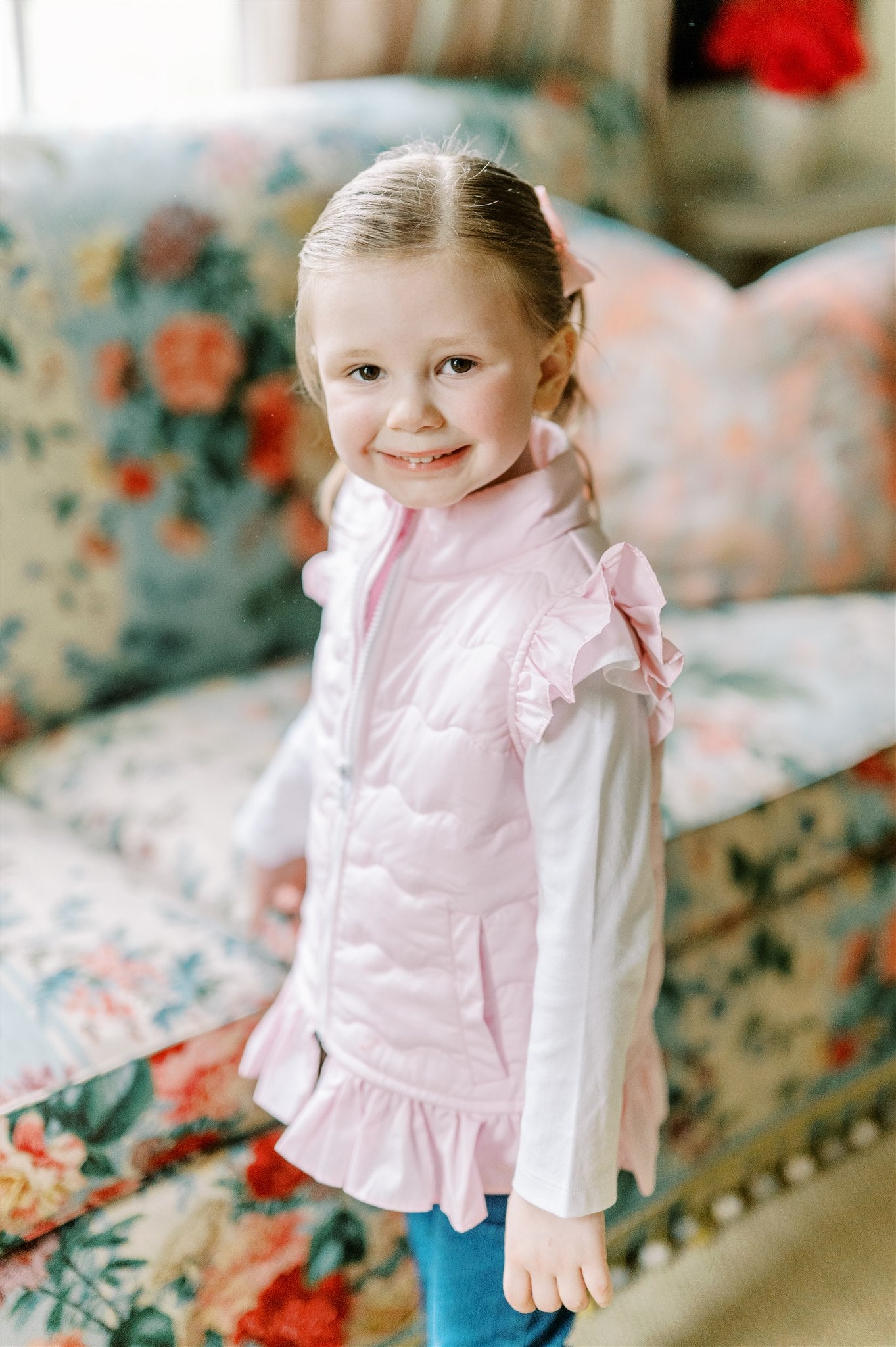 Proper Peony Girls Pink Puffer Vest