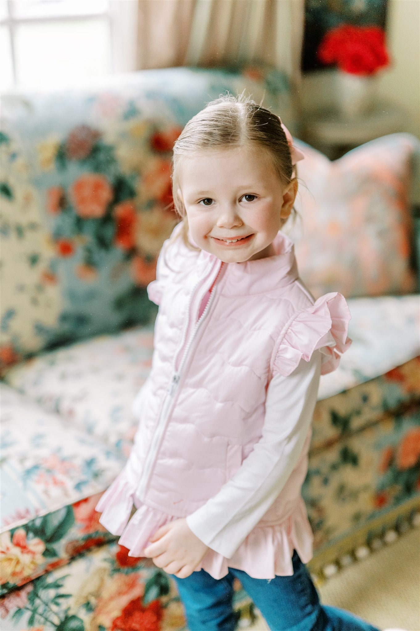 Proper Peony Girls Pink Puffer Vest