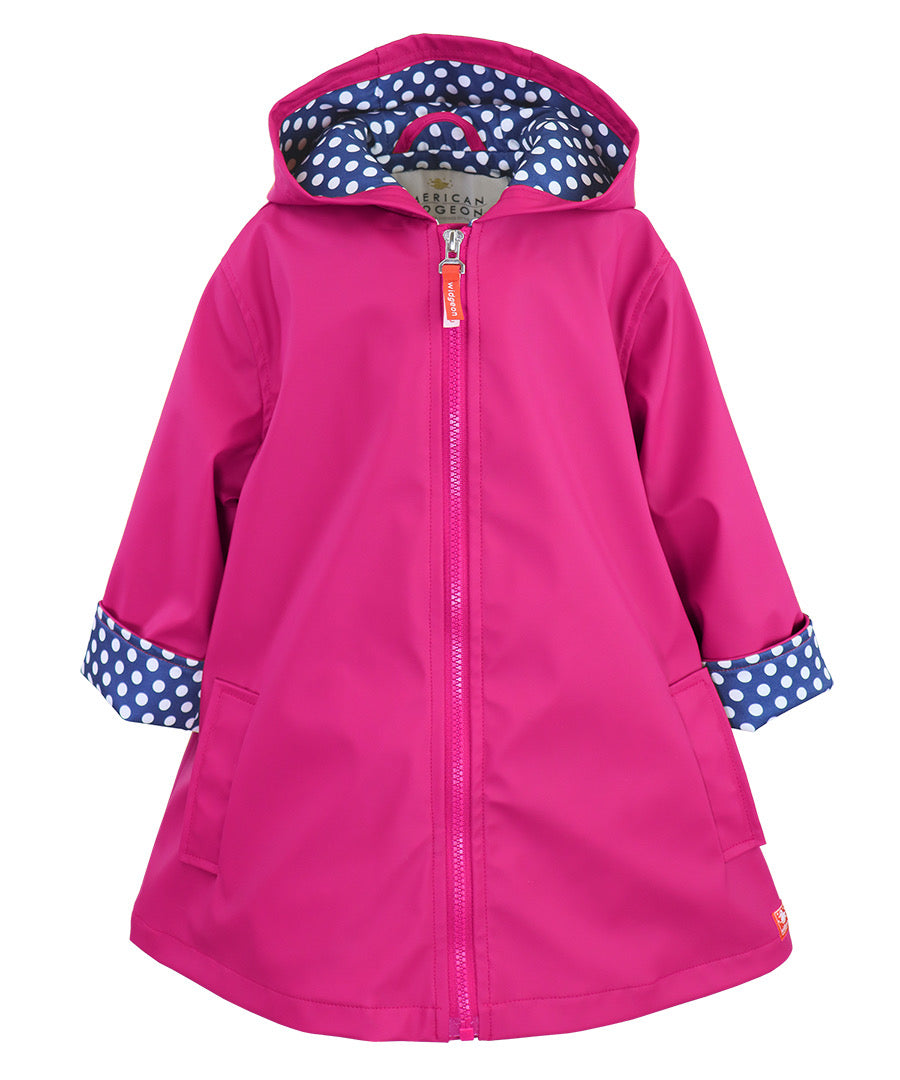 Widgeon Girls Hooded A-Line Raincoat - Deep Pink