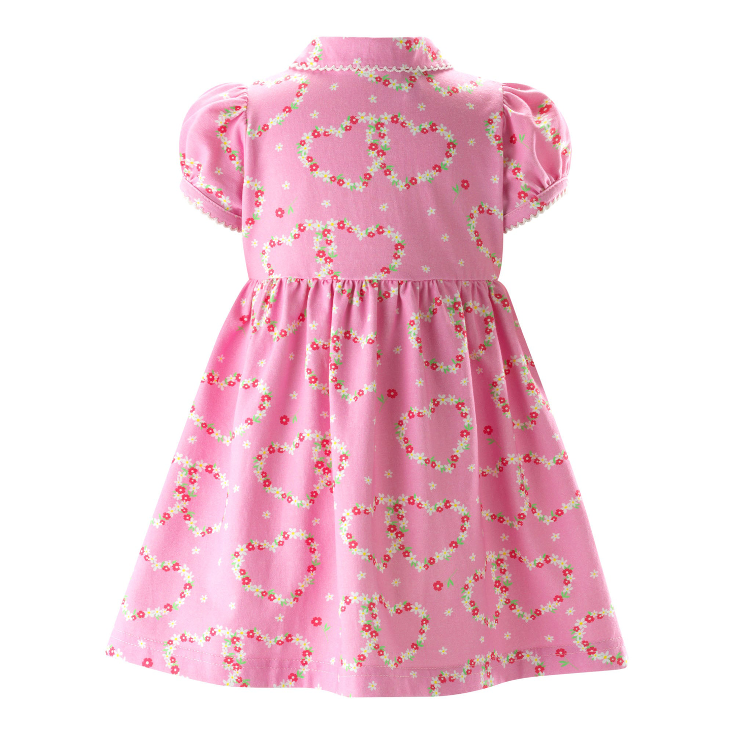 Rachel Riley London Baby Girls Heart Daisy Print Jersey Dress - Pink