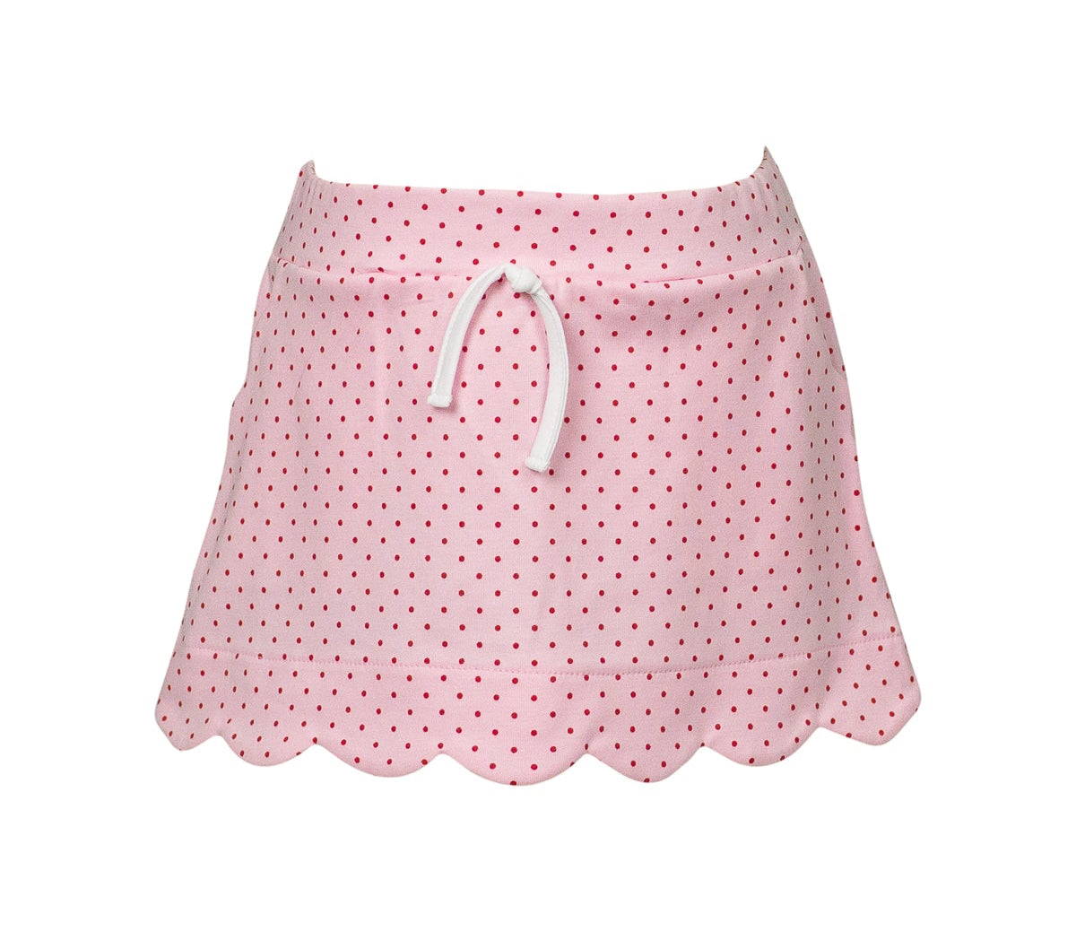 Proper Peony Pima Girls Pink / Red Dots Scallop Skort