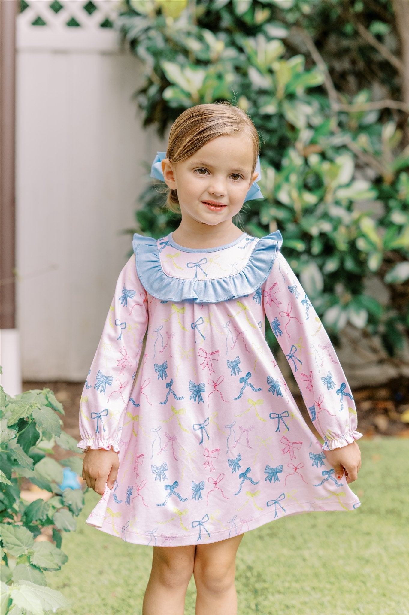 Proper Peony Pima Girls Pink Ribbon Party Dress