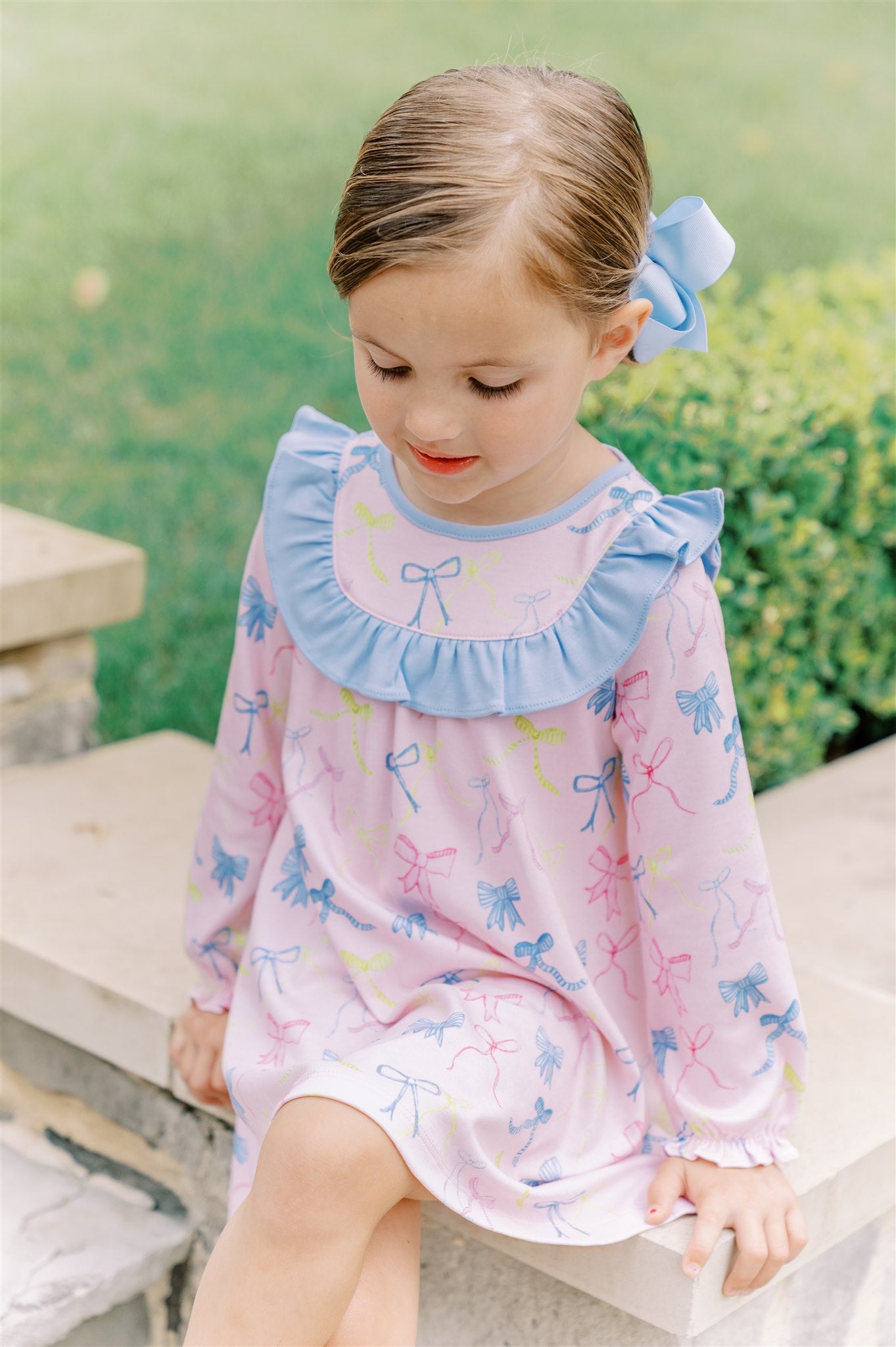 Proper Peony Pima Girls Pink Ribbon Party Dress