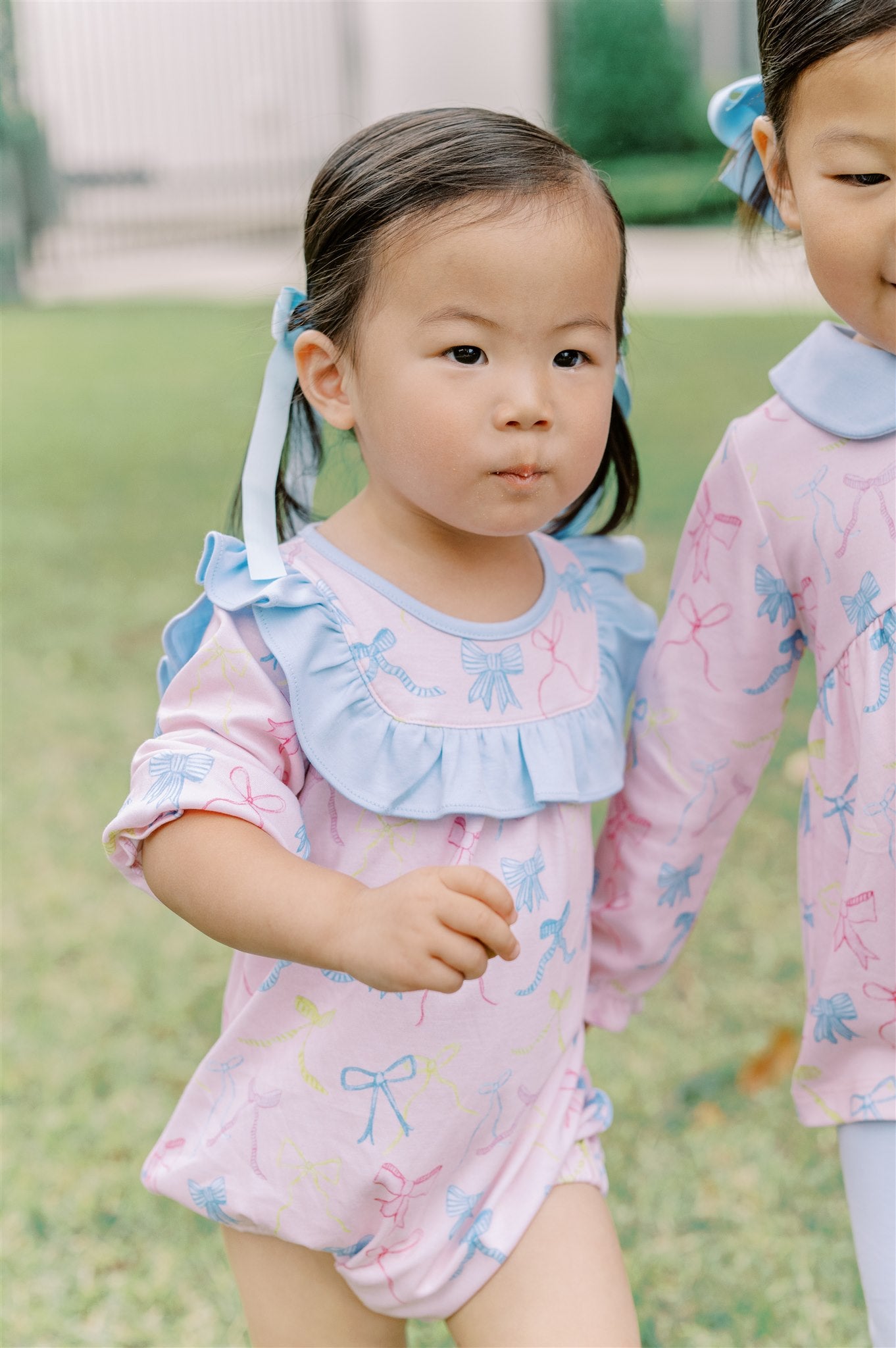 Proper Pima Baby Girls Pink Peony Ribbon Party Bubble