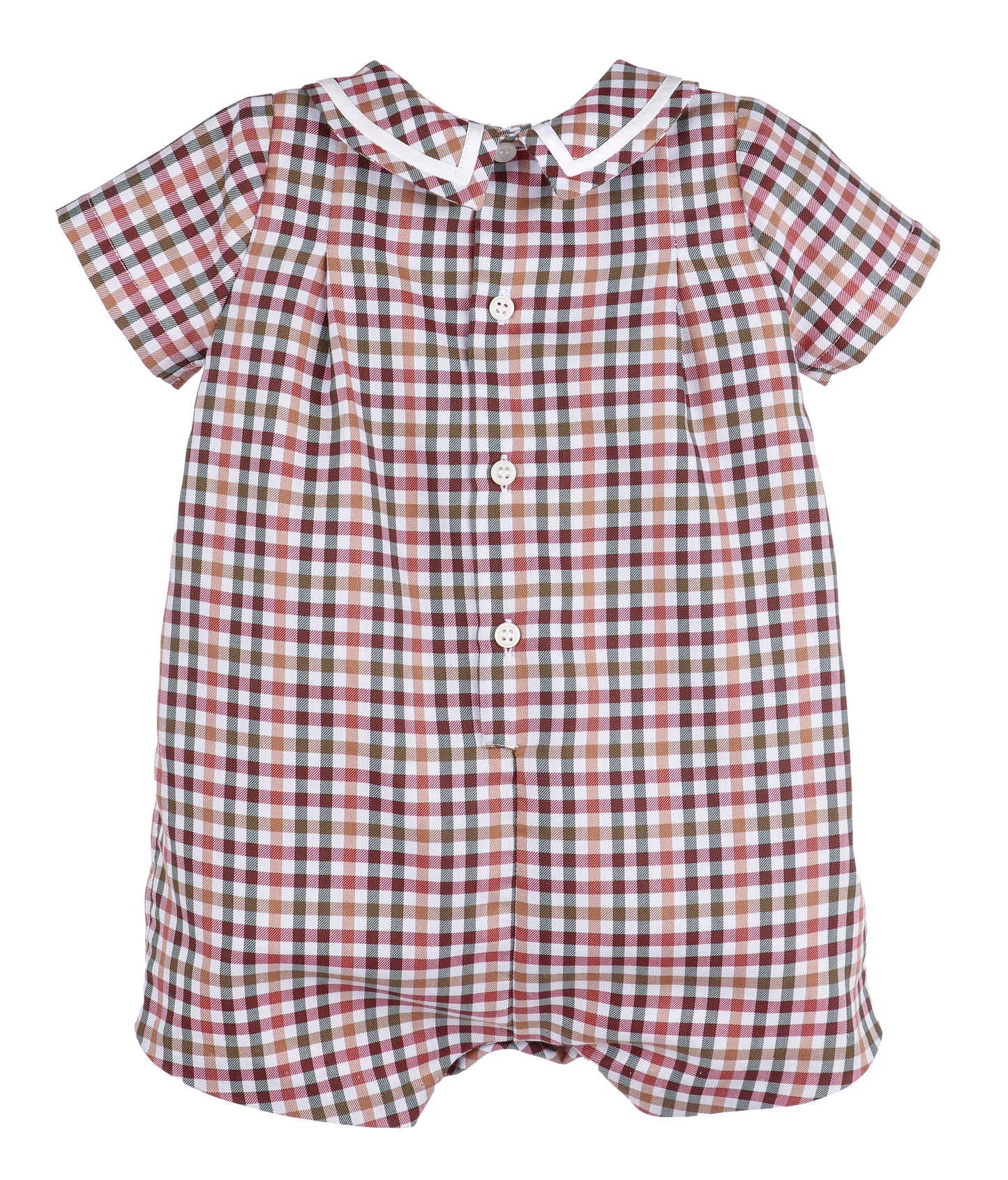 Sophie & Lucas Boys Autumn Cider Checks Romper with Collar by Sophie & Lucas