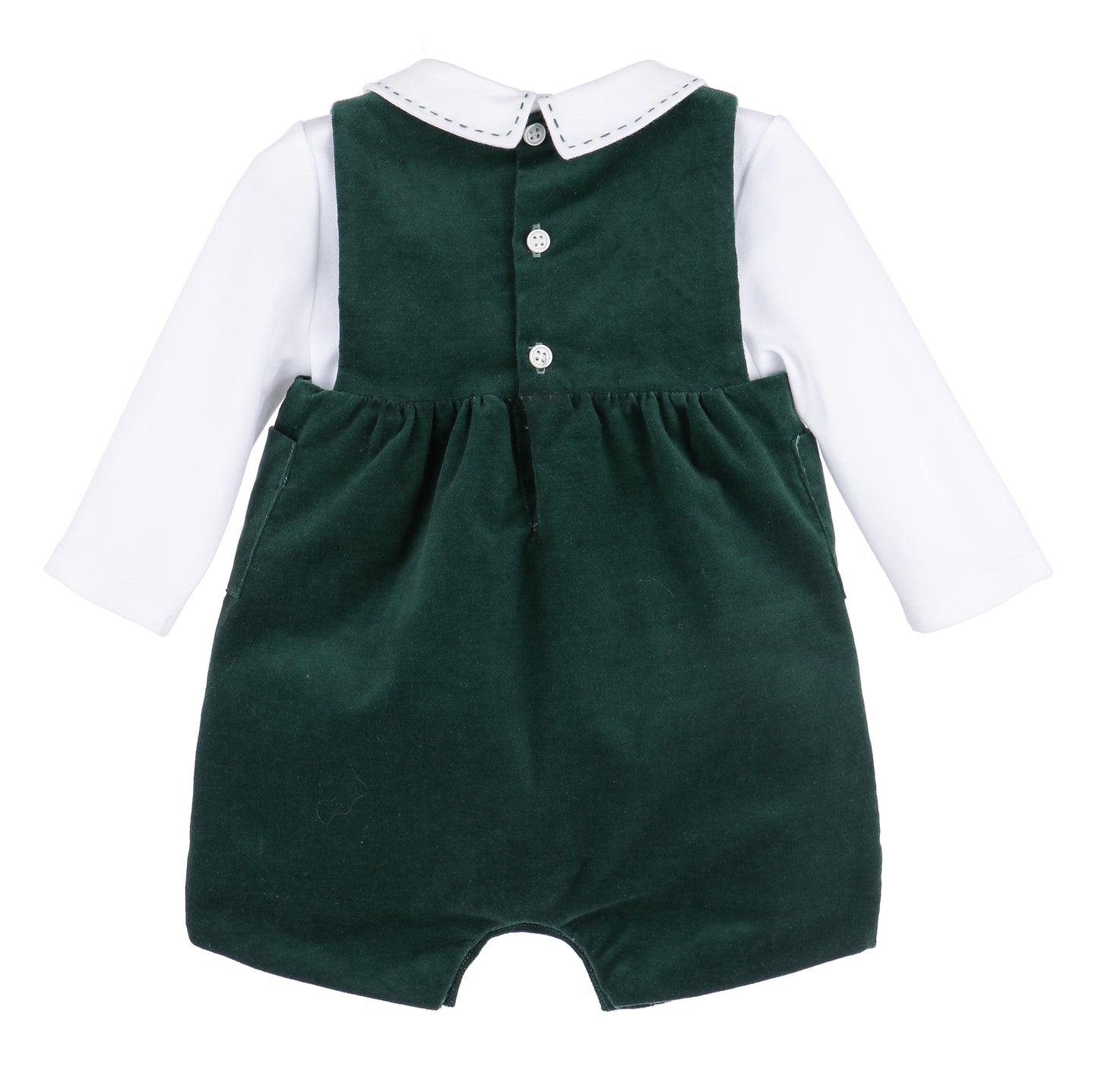 Sophie & Lucas Boys Holly Jolly Velvet Shortall - Green by Sophie & Lucas