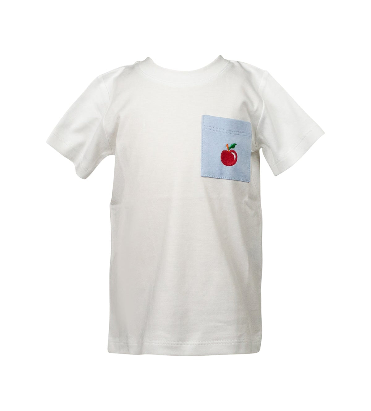 Proper Peony Pima Boys White Shirt - School Days Apple Pocket