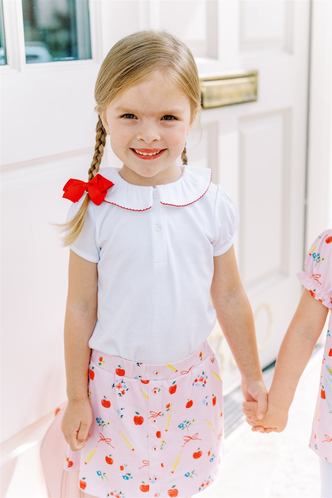 Proper Peony Pima Girls Pink School Days Button Skirt