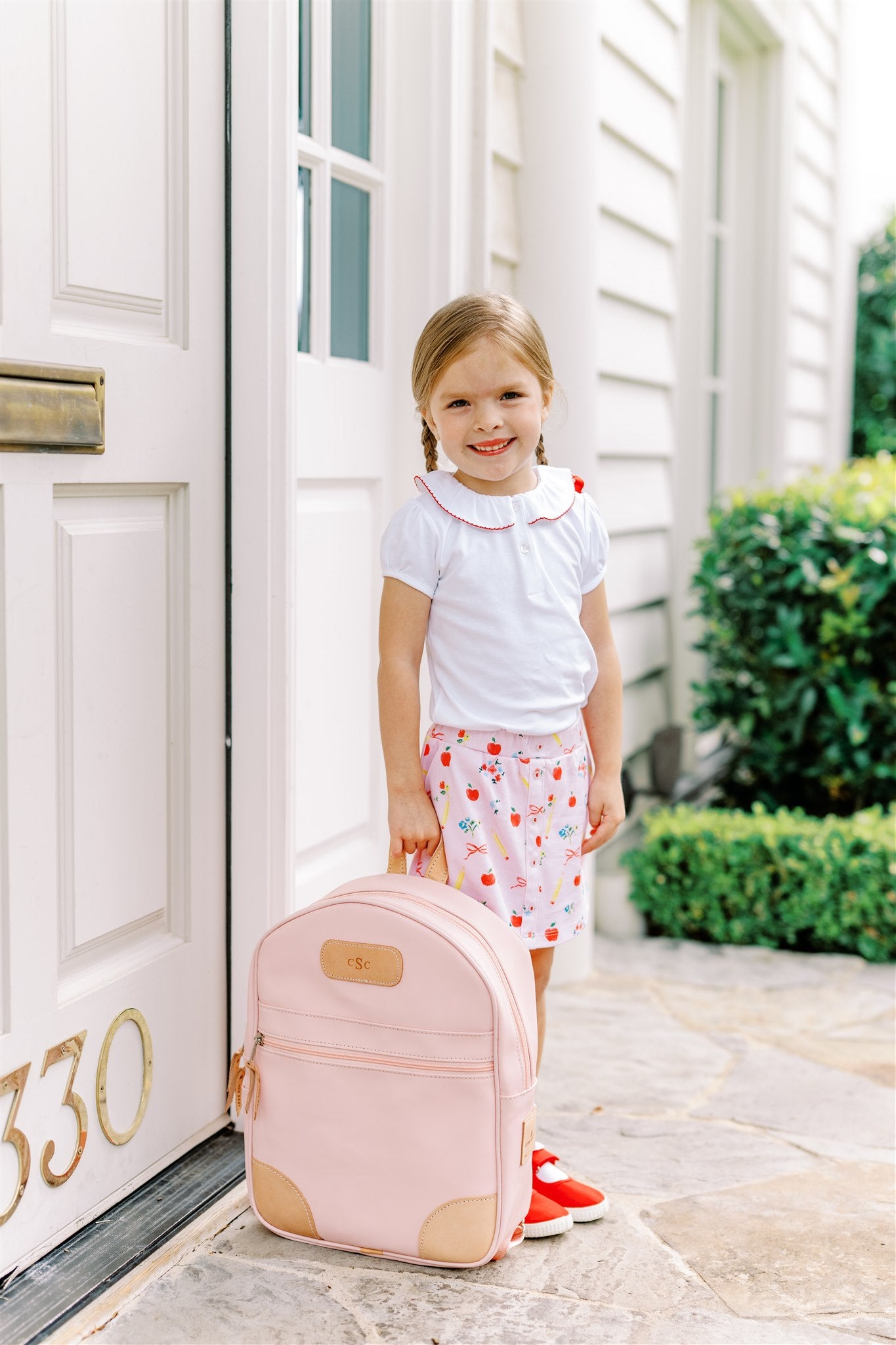 Proper Peony Pima Girls Pink School Days Button Skirt