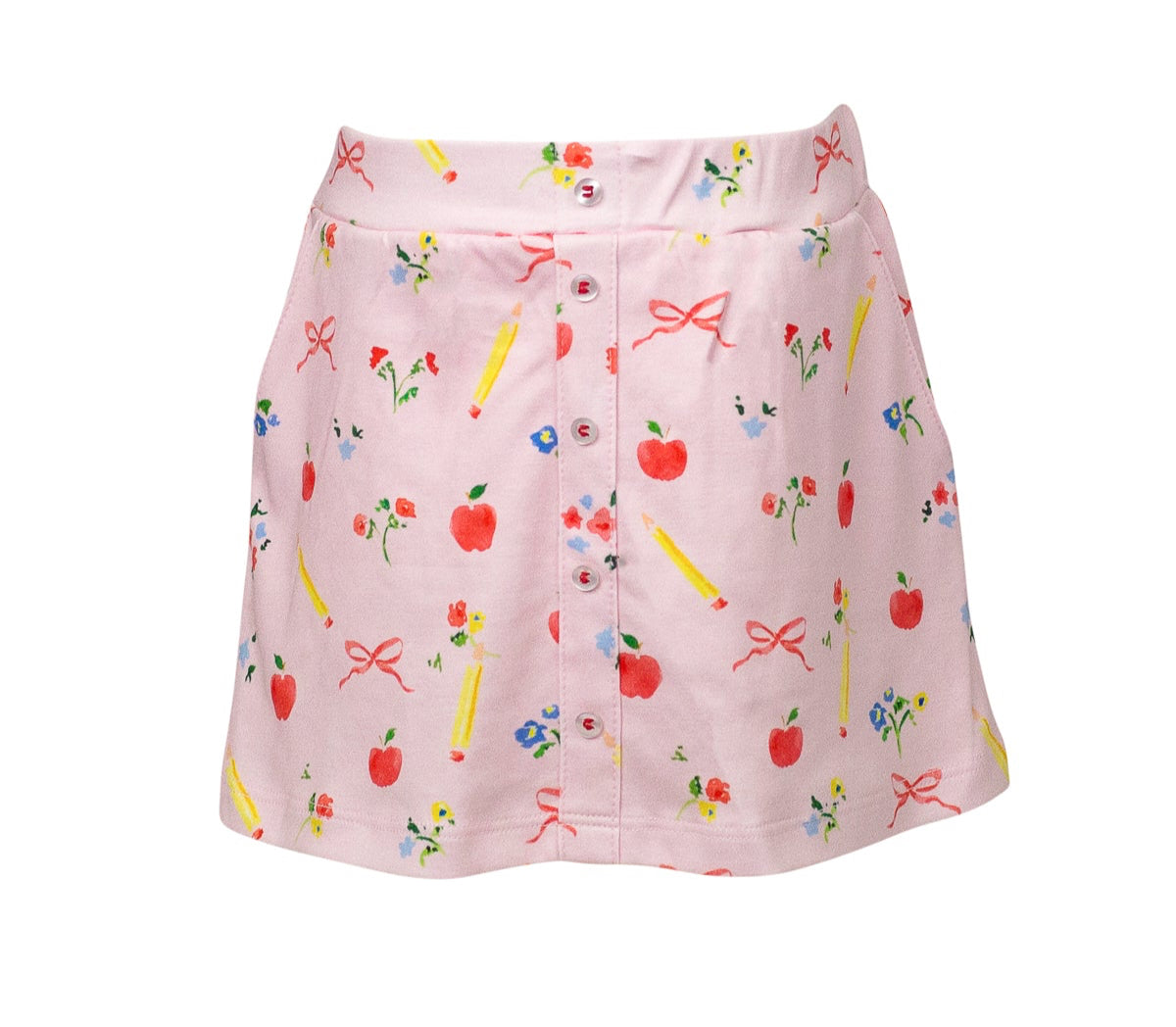 Proper Peony Pima Girls Pink School Days Button Skirt