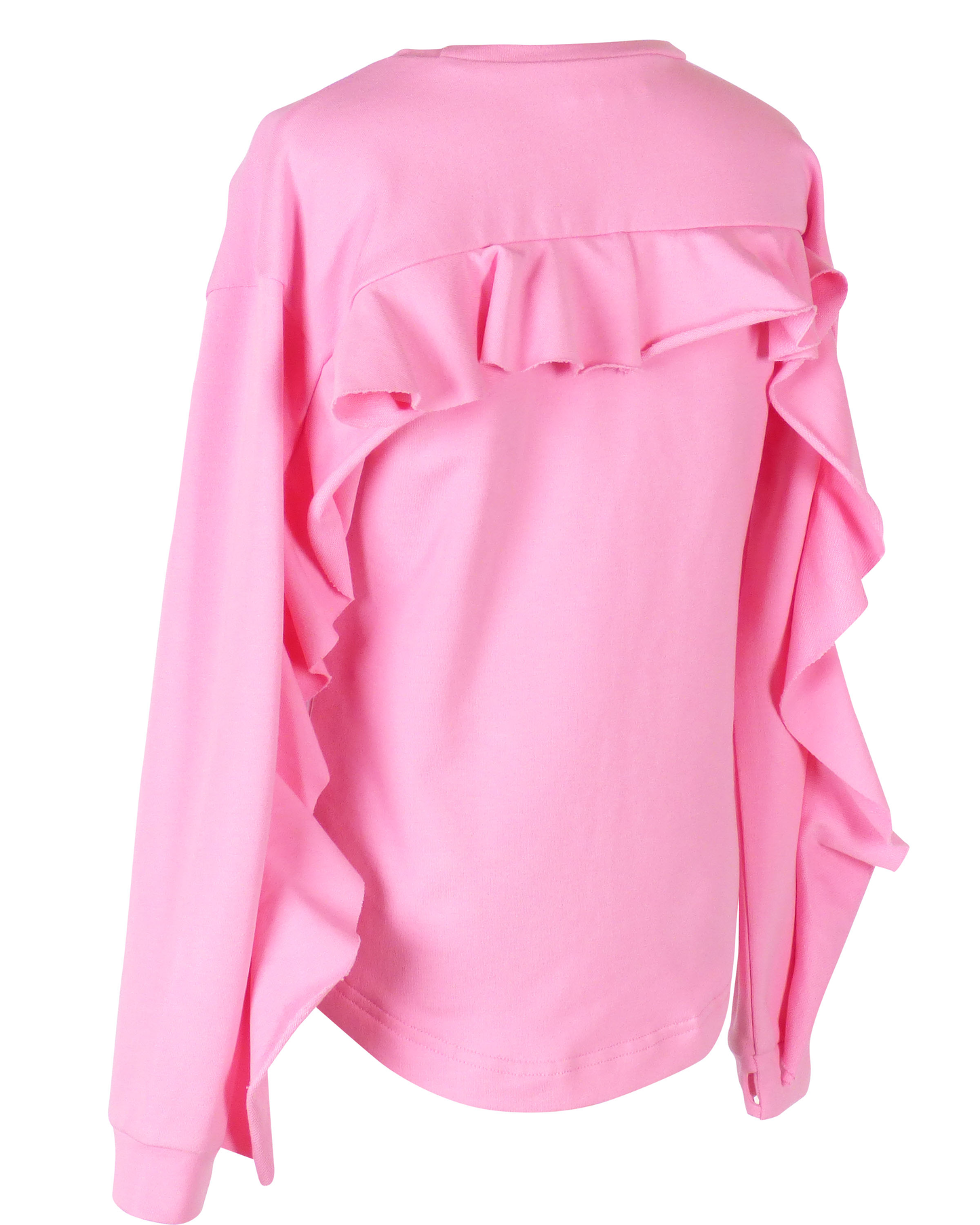 Yellow Lamb Girls Tabby Top - Pink with Hombre Valentine Hearts - Ruffle Back