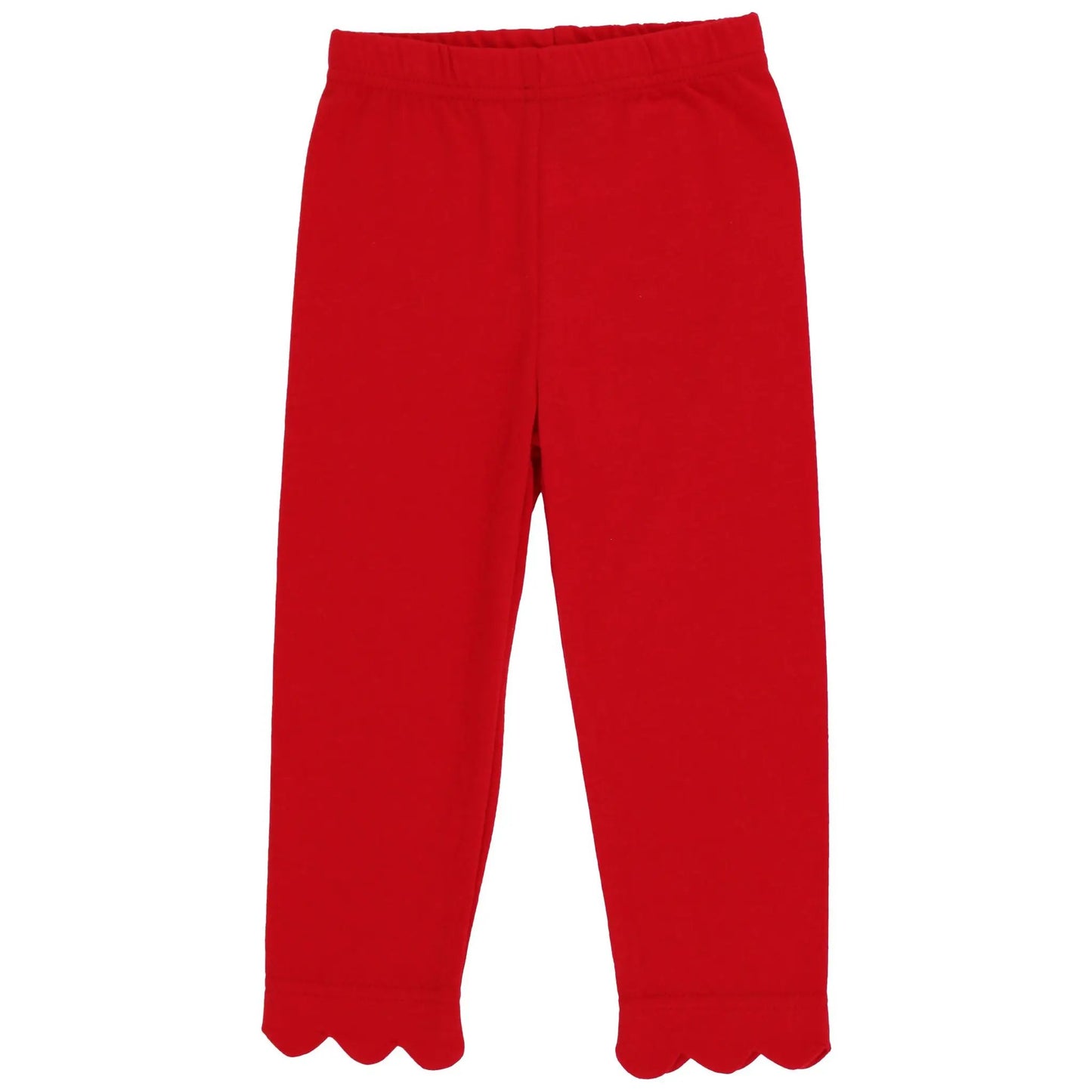 Bailey Boys Girls Red Knit Scalloped Leggings