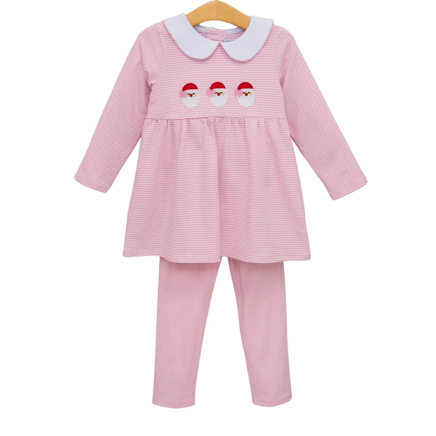 Trotter Street Kids Girls Pink Santa Trio Pant Set by Trotter Street Kids