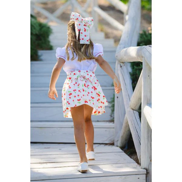 Sal & Pimenta Girls Classic Cherries Skirt with Bow