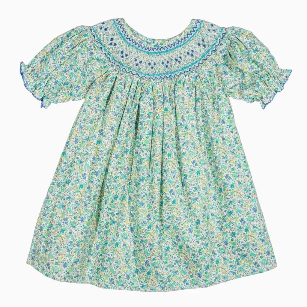 Shop Teeta Girls Alexa Dress - Green Floral by Shop Teeta