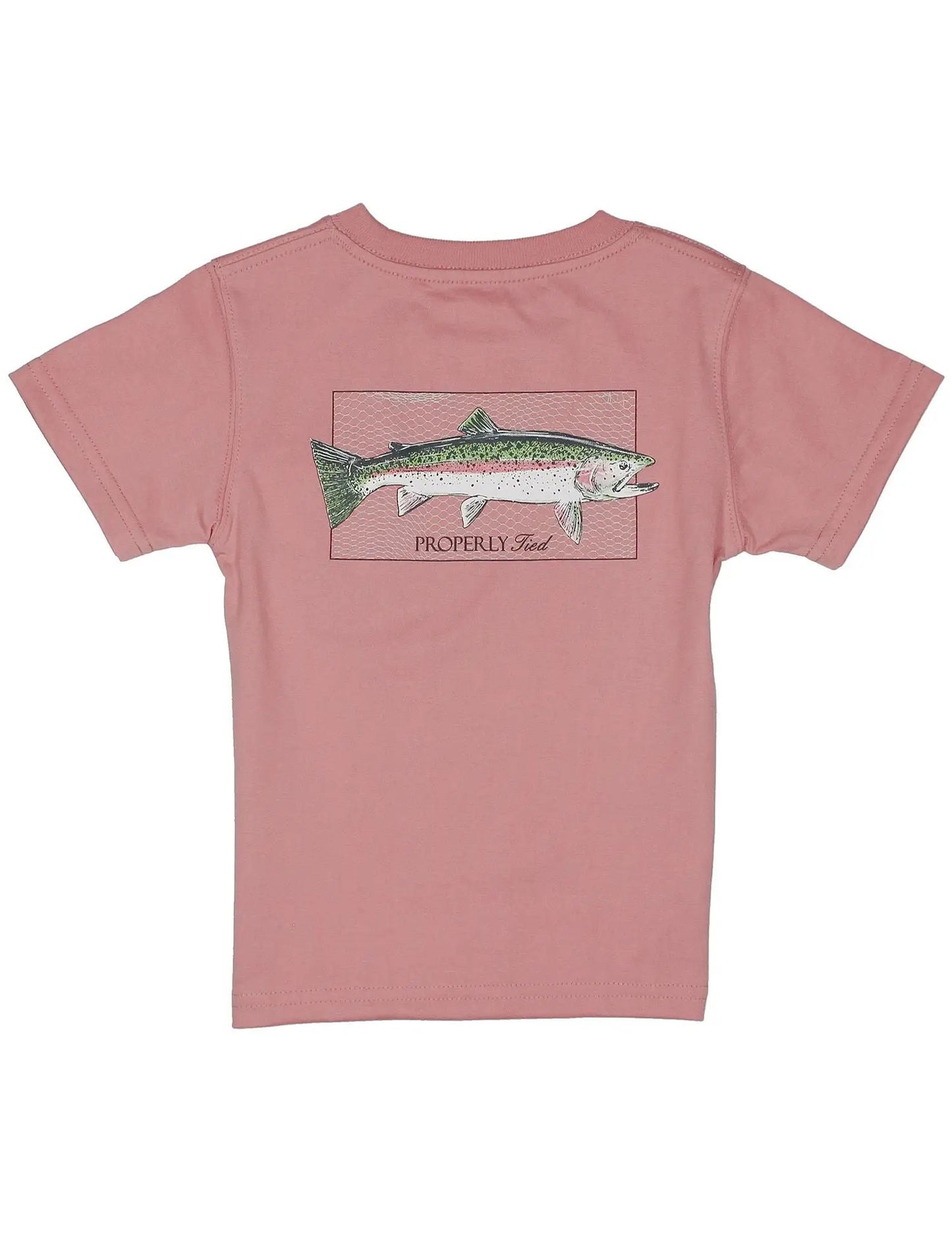 Properly Tied Boys Salmon Rainbow Trout Short Sleeve Shirt