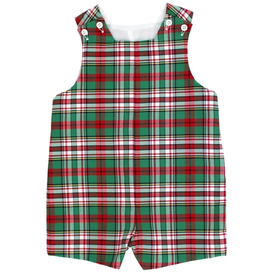 Bailey Boys Christmas Plaid Shortall by Bailey Boys