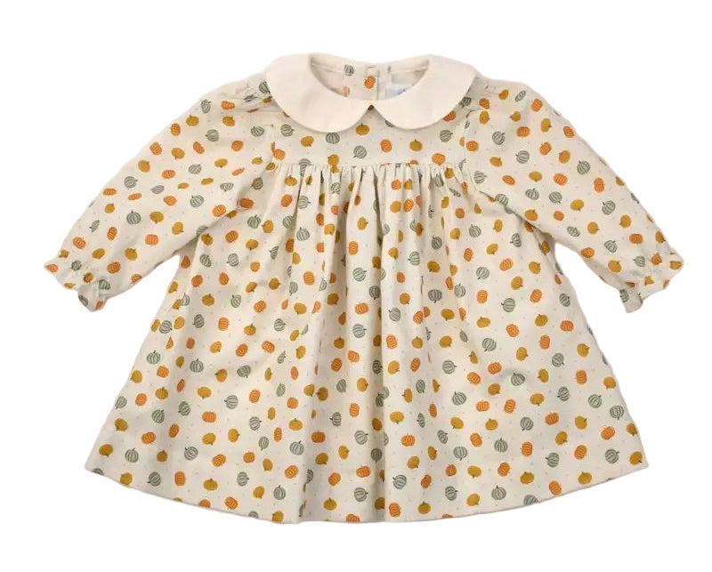 Funtasia Too Girls Orange Fall Pumpkins Print Dress with Collar by Funtasia