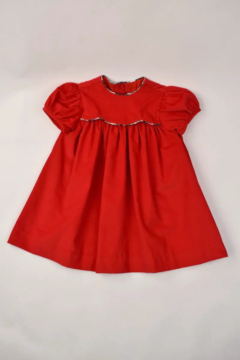 Funtasia Too Girls Red Corduroy Christmas Float Dress - Plaid Cording by Funtasia