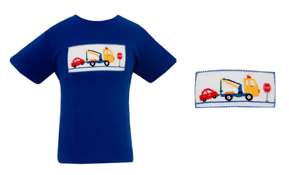 Anavini Boys Royal Blue Knit Tow Truck T-Shirt by Anavini