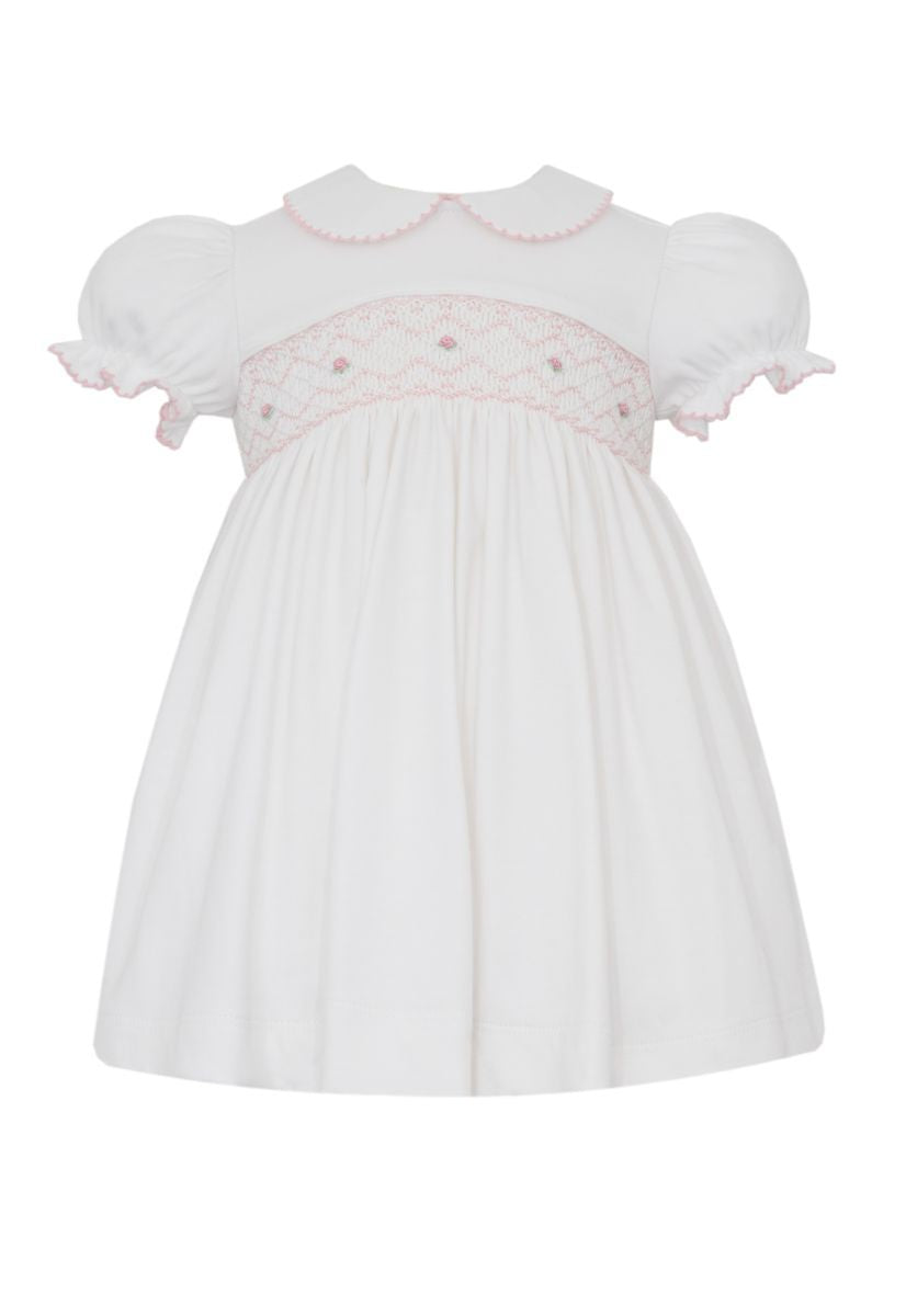 Petit Bebe Knits Girls White Knit Dress by Petit Bebe