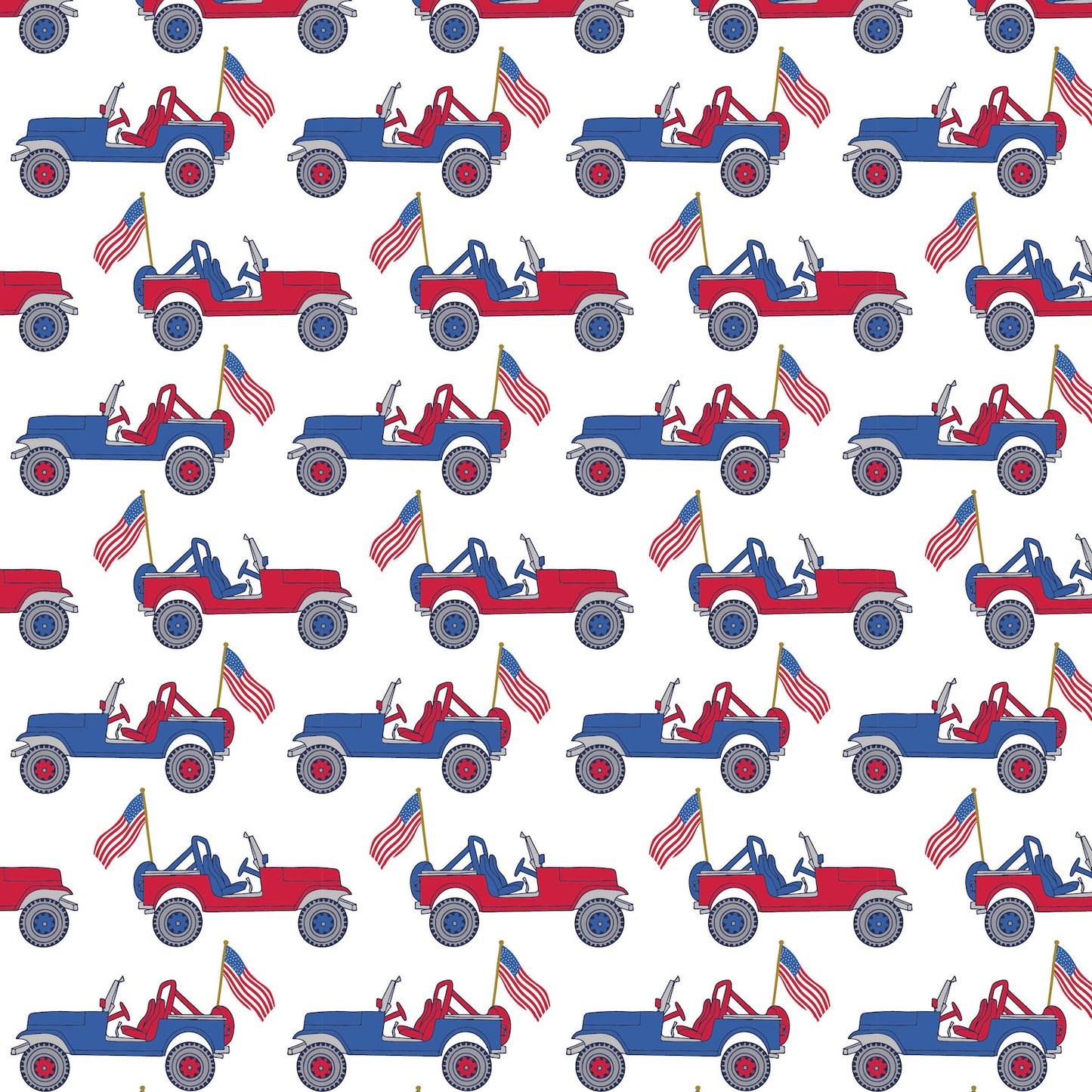 Lila & Hayes Baby Boys Benton Bubble - Patriotic Jeeps by Lila & Hayes