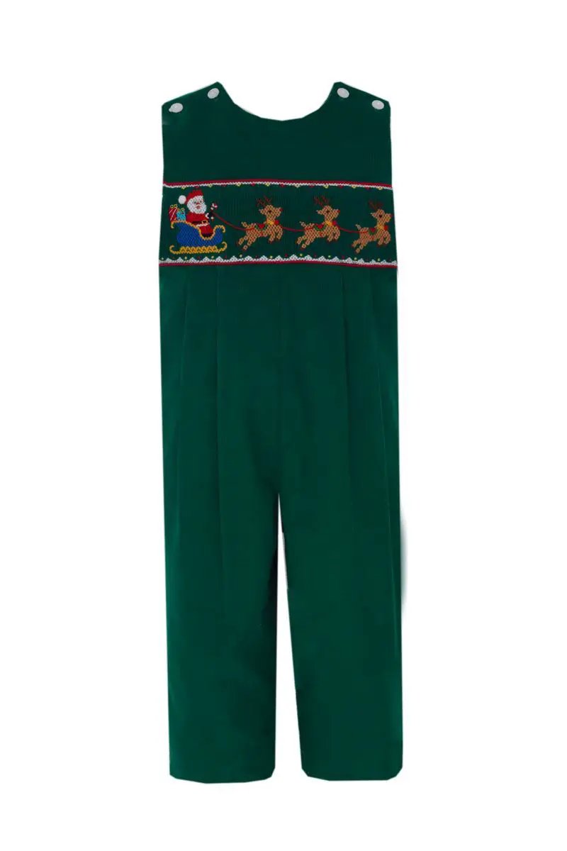anavini Boys Green Corduroy Santa Sleigh Longall by Anavini