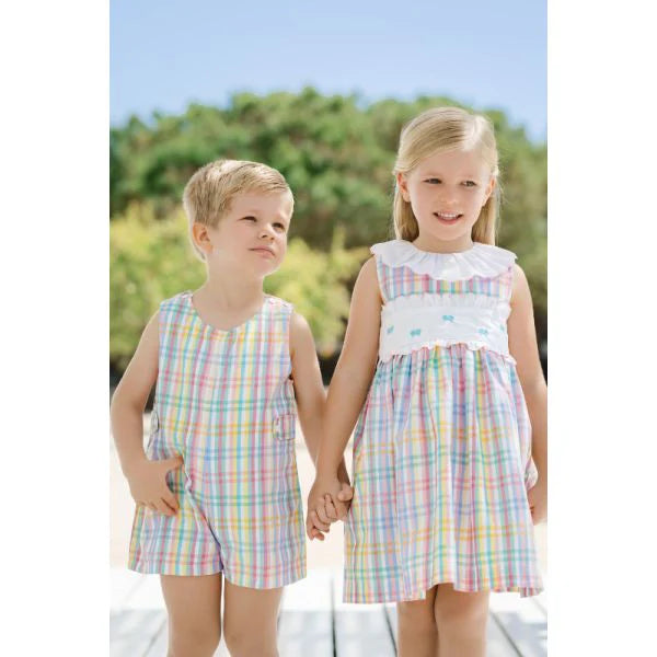 Sal & Pimenta Boys Jon Jon - Pastel Rainbow Gingham