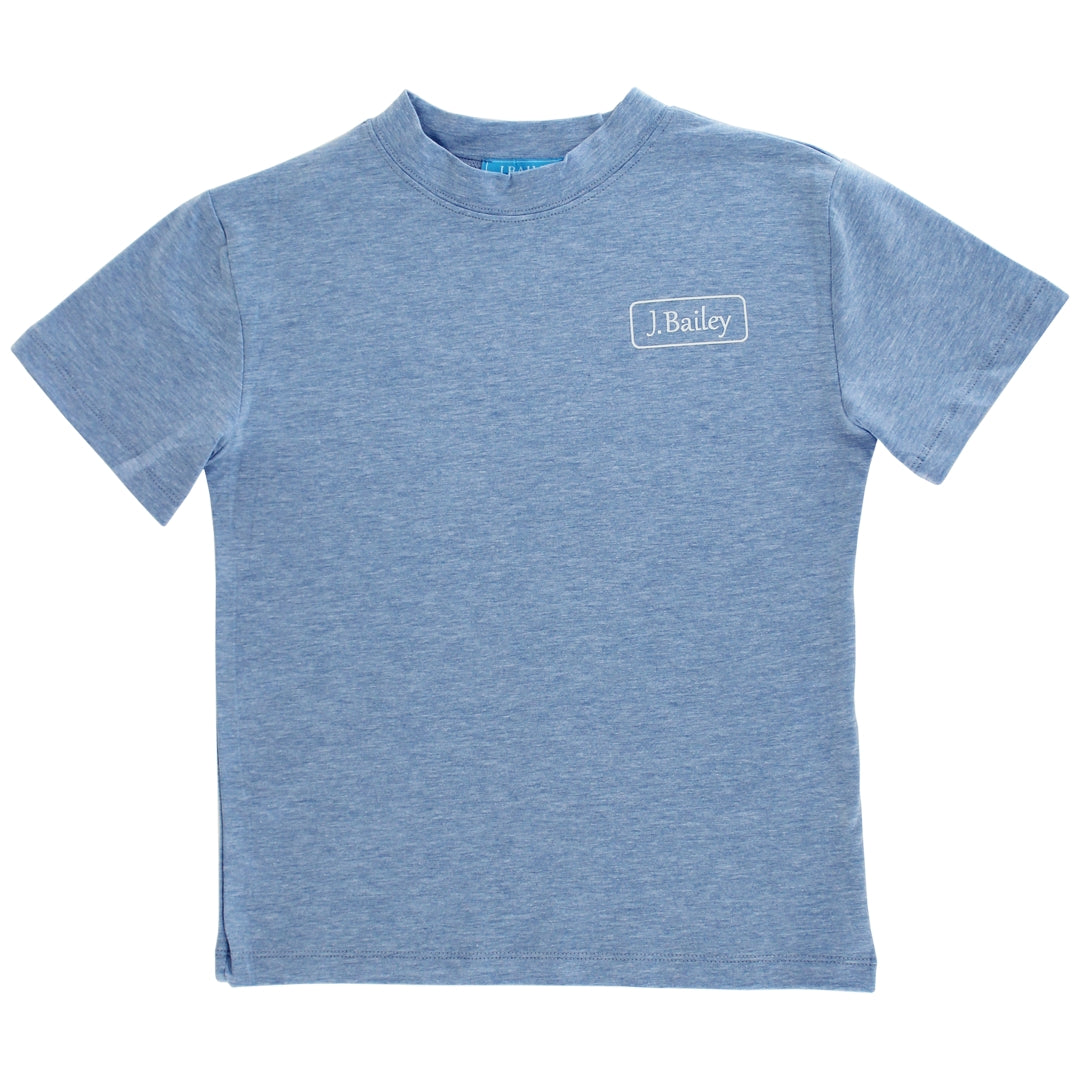 J. Bailey Boys Logo Tee Shirt - Patriotic Retriever Dog on Heather Blue by Bailey Boys