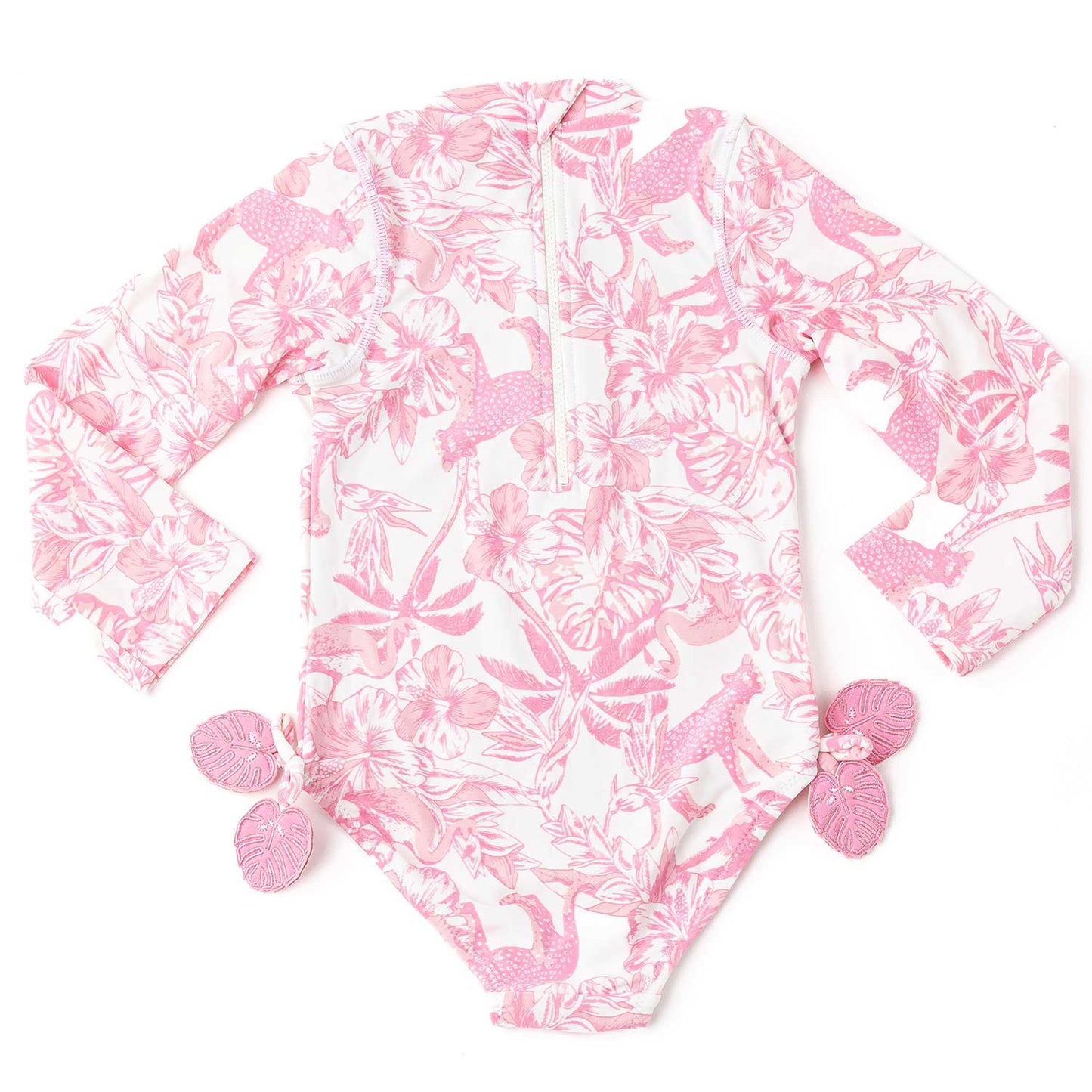 Shade Critters Girls One Piece Swimsuit - Long Sleeves - Pink Paradise by Shade Critters