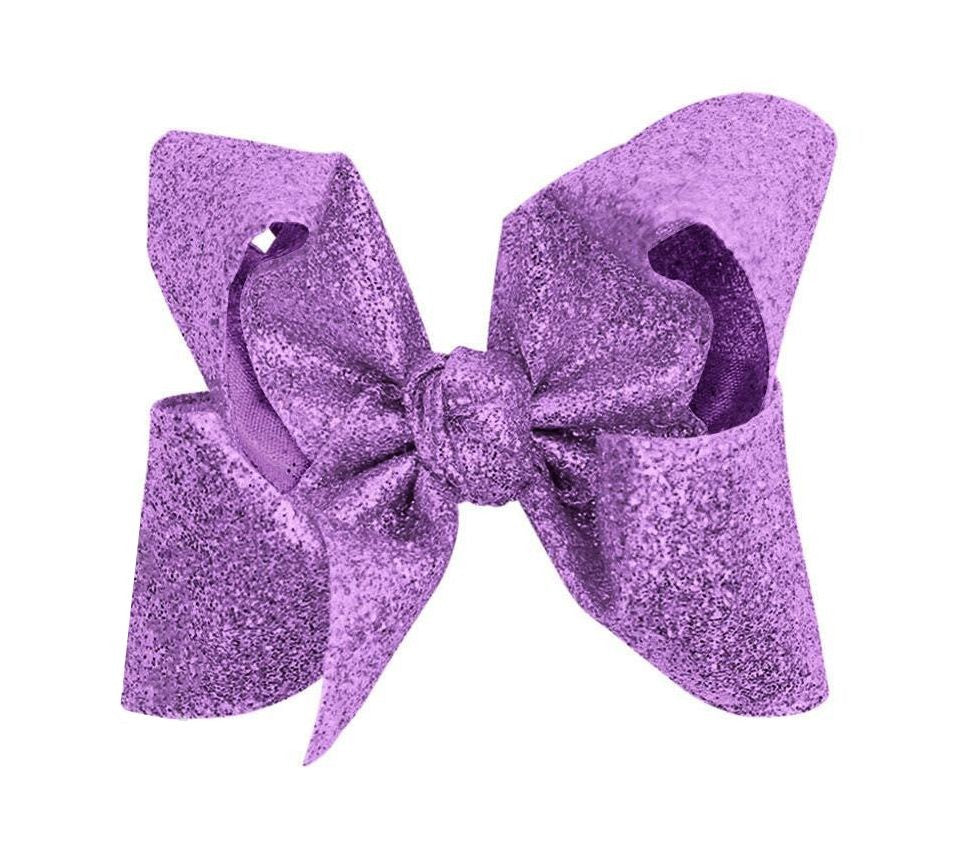 Beyond Creations Girls Hair Bow on Clip - Gum Drop Glitter Metallic Ribbon - Dark Orchid Purple by Beyond Creations