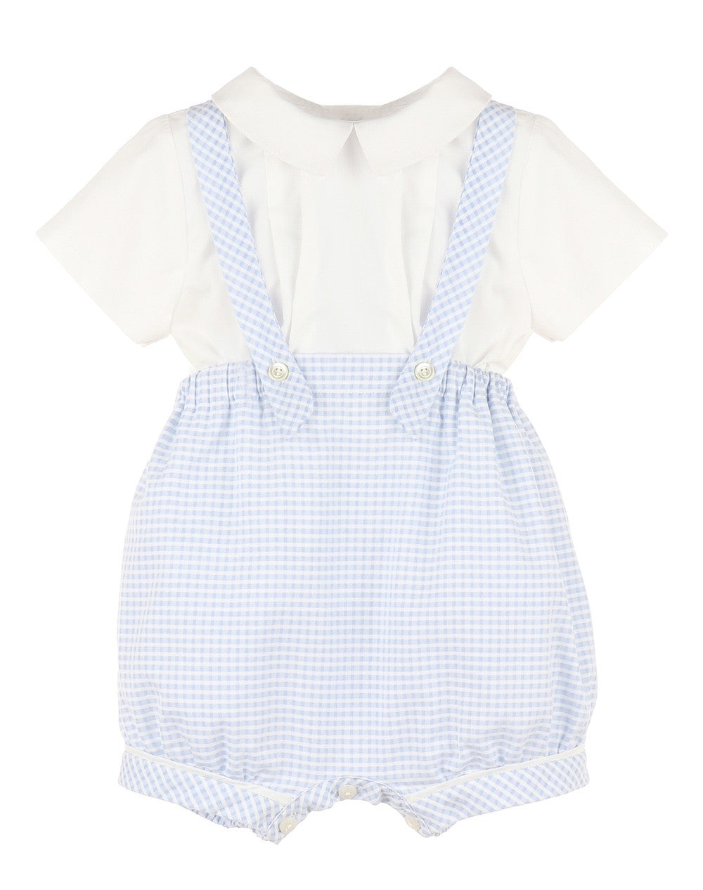 Sophie & Lucas Baby / Toddler Boys Classic Boy Set - Blue Checks with White Shirt